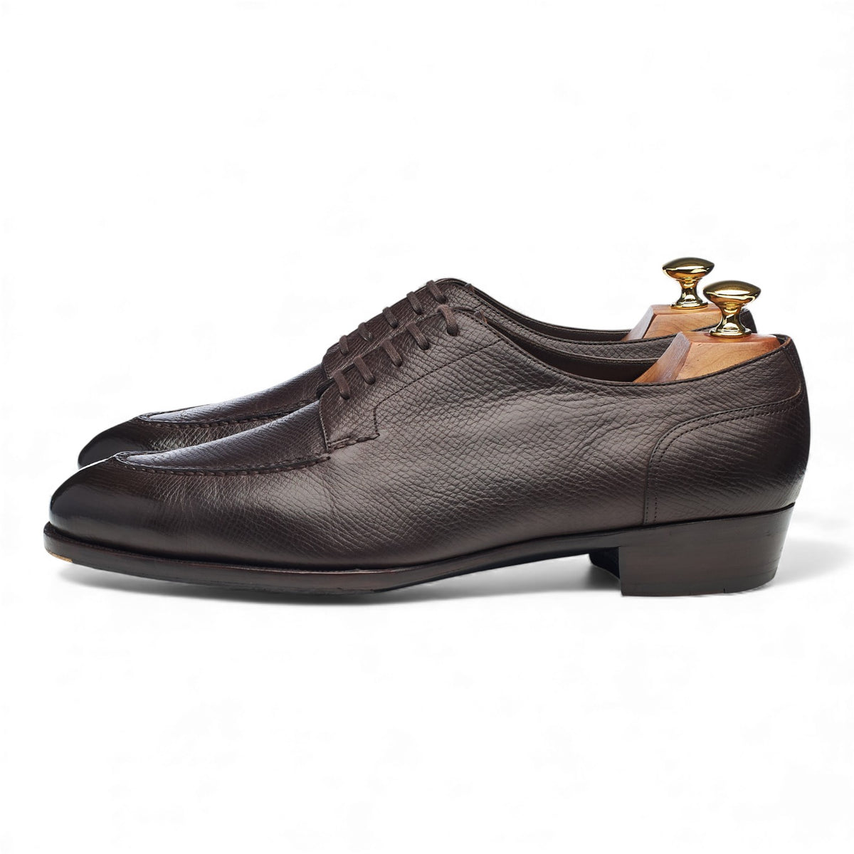 Dark Brown Grain Leather Derby Split Toe UK 8.5 F