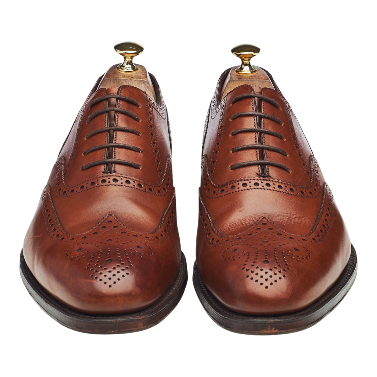 'Pembroke' Tan Brown Leather Oxford Brogues UK 11 G