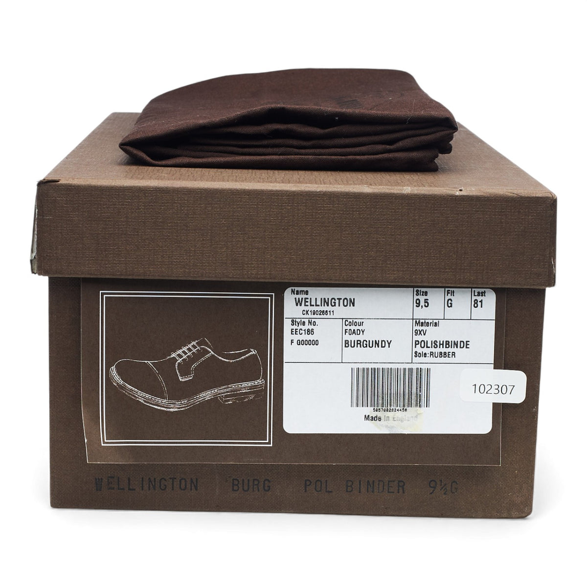 'Wellington' Burgundy Leather Derby UK 9.5 G