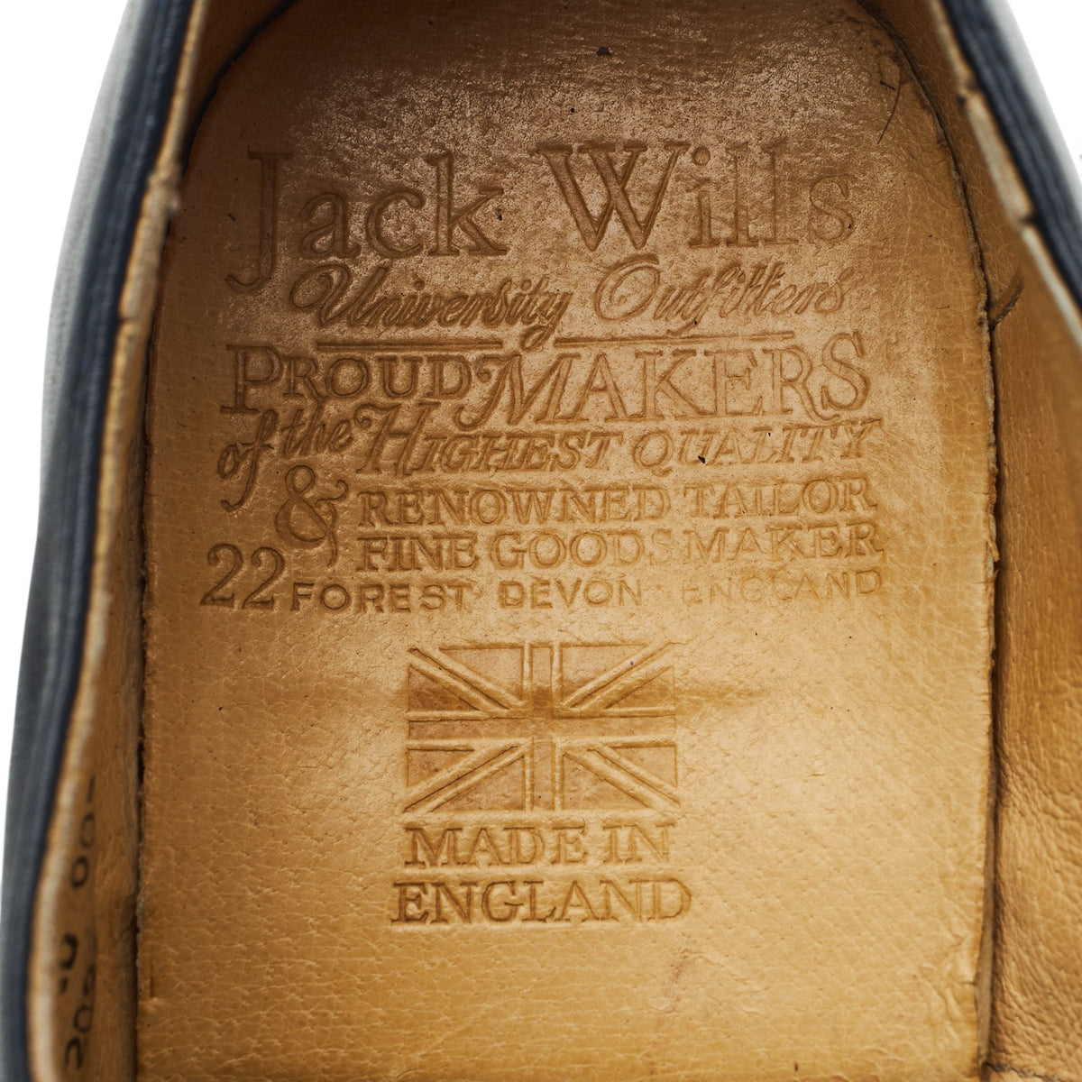 Jack Wills Navy Blue Leather Oxford UK 8 F