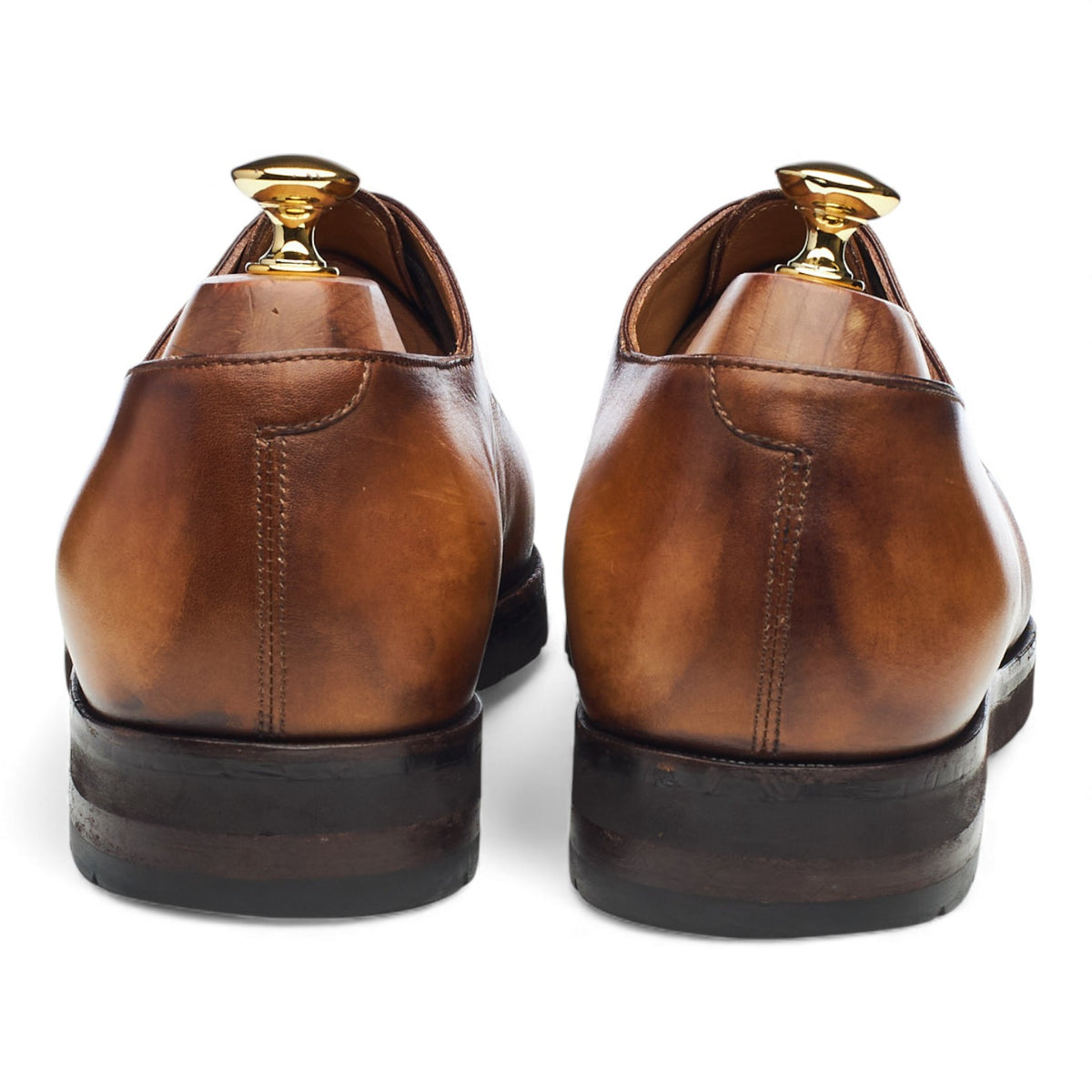 'Richelieu New Physio' Tan Brown Patina Leather Wholecut Oxford UK 9
