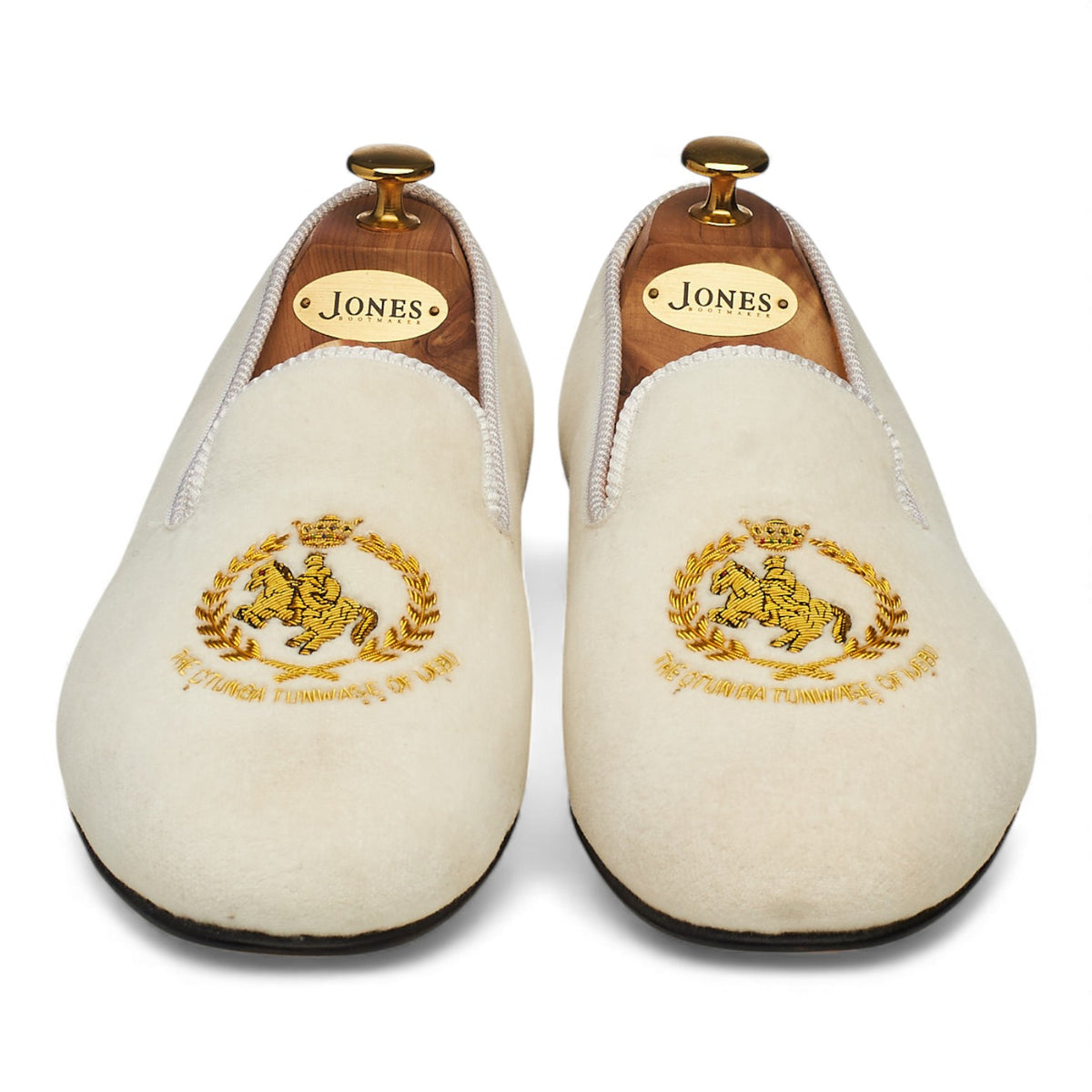 White Velvet Slippers UK 10.5
