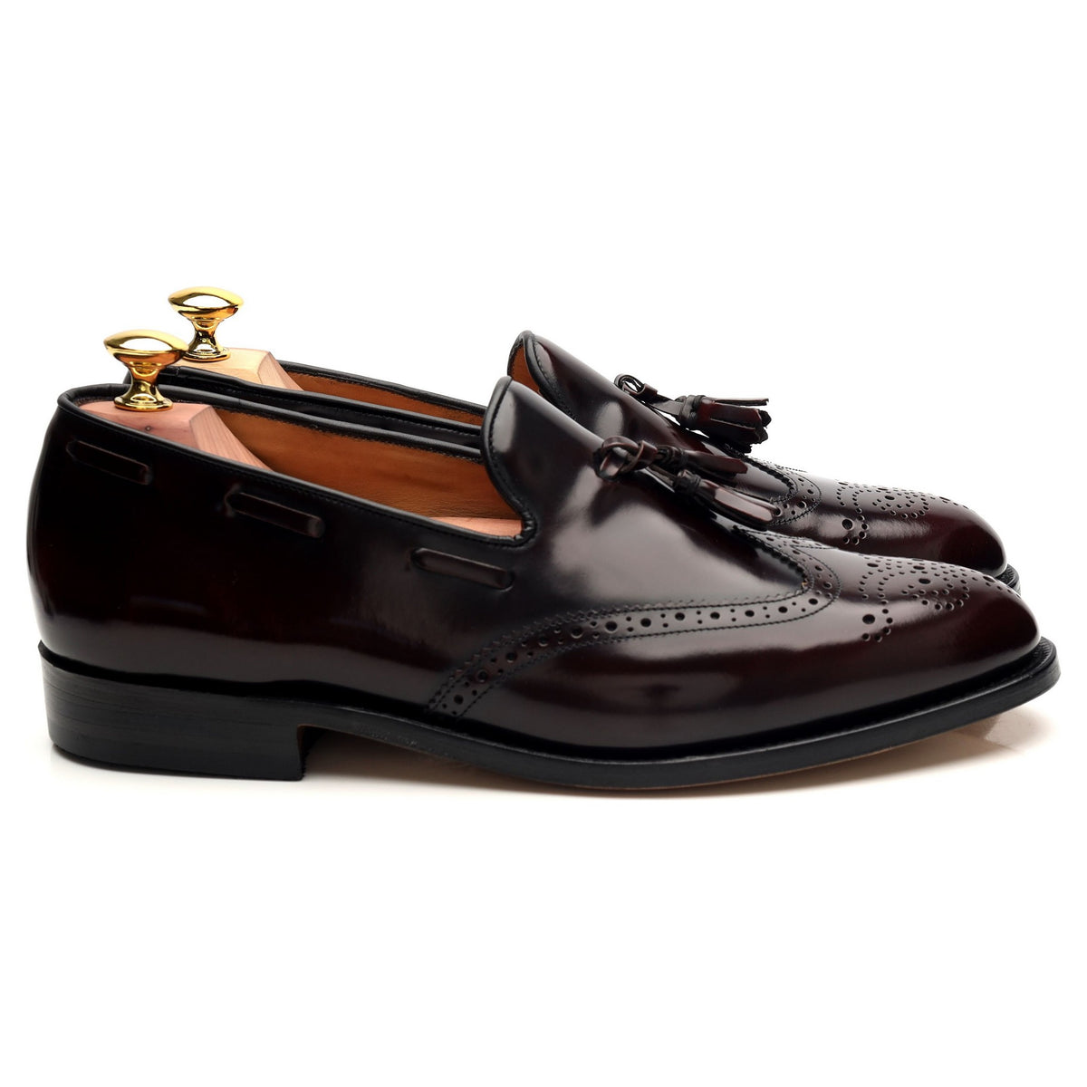 &#39;Clive&#39; Burgundy Leather Tassel Loafer UK 7.5 F