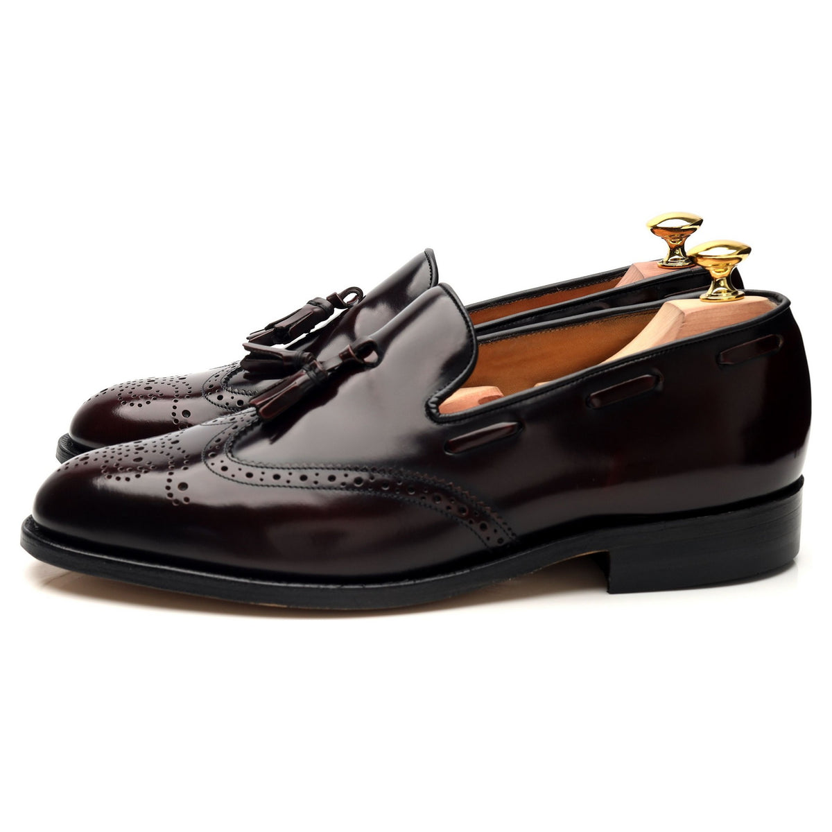 &#39;Clive&#39; Burgundy Leather Tassel Loafer UK 7.5 F