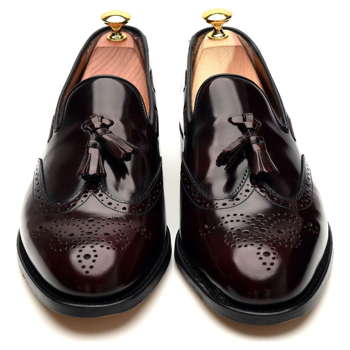 &#39;Clive&#39; Burgundy Leather Tassel Loafer UK 7.5 F