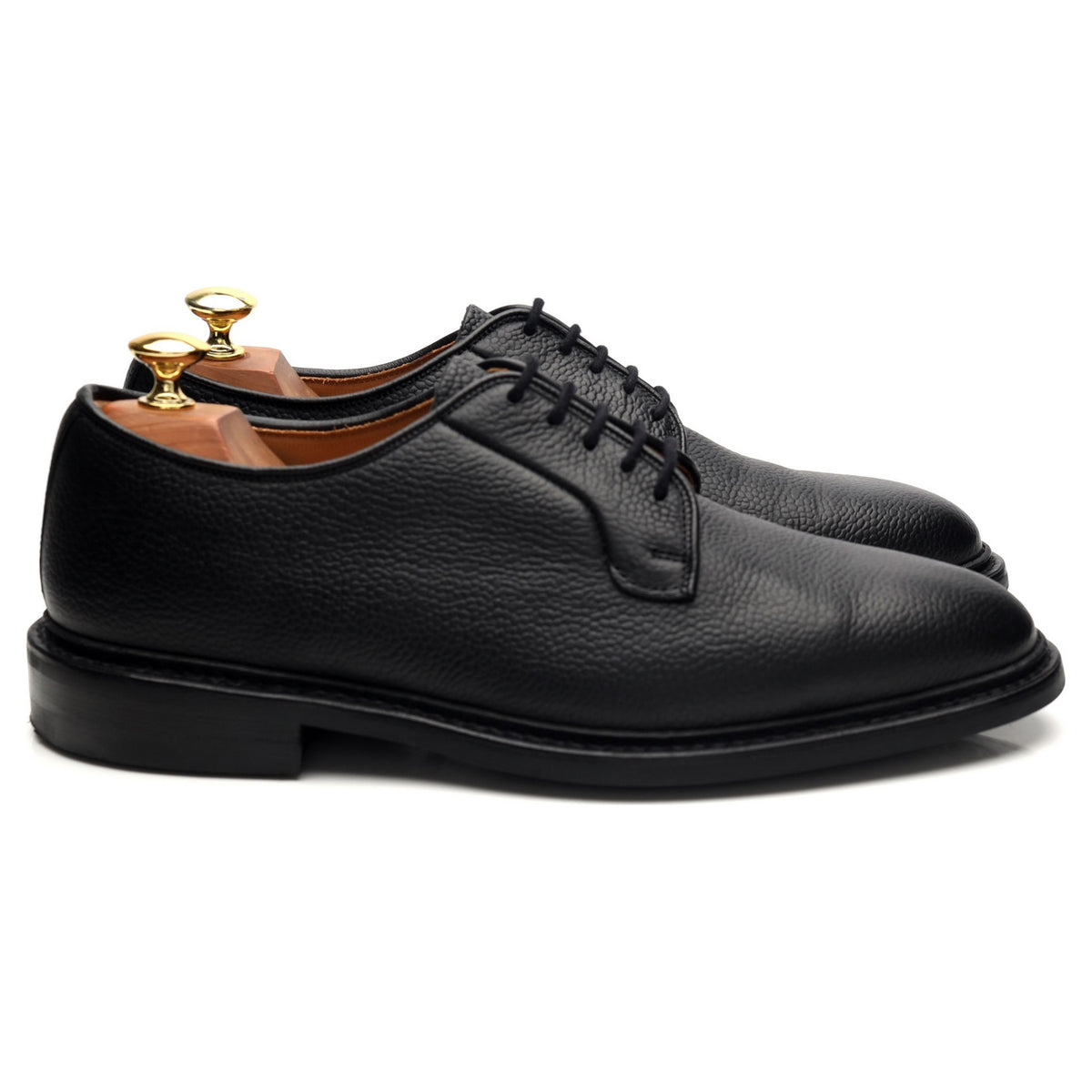 &#39;Fenwick&#39; Black Grain Leather Derby UK 8