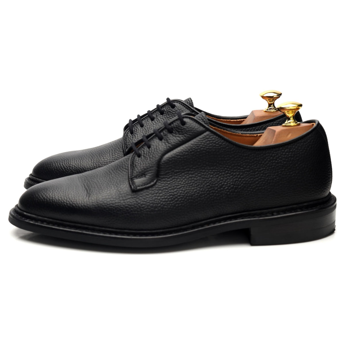 &#39;Fenwick&#39; Black Grain Leather Derby UK 8