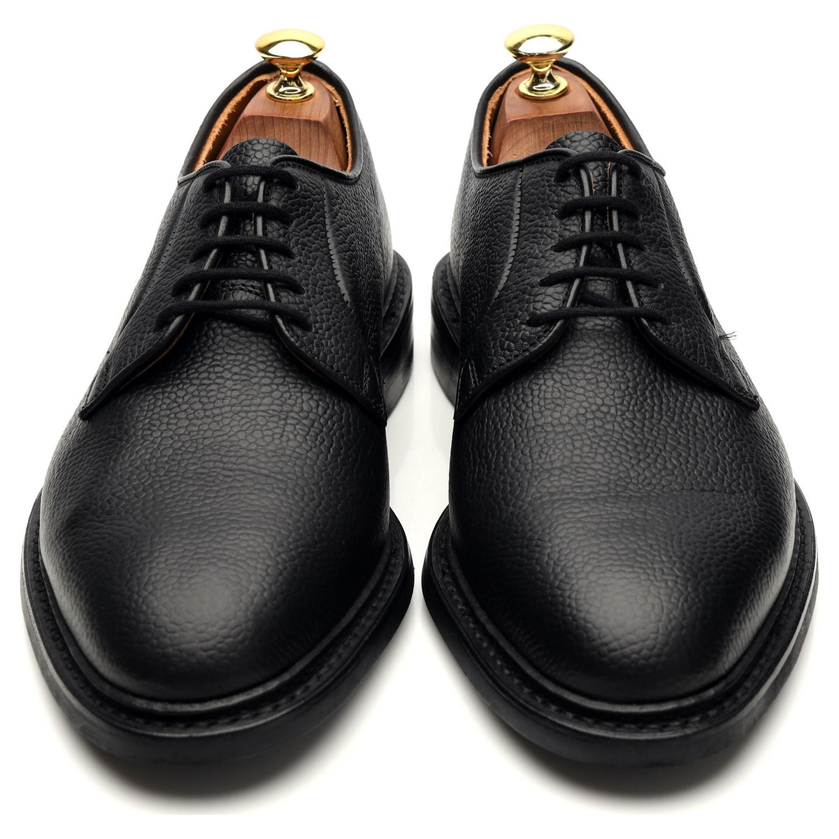 &#39;Fenwick&#39; Black Grain Leather Derby UK 8