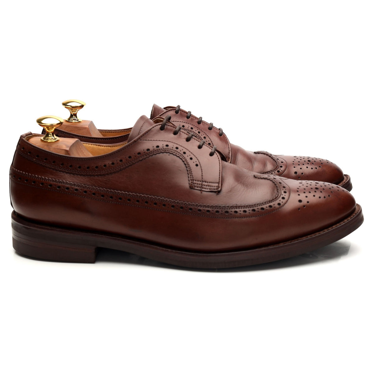 &#39;Chigwell&#39; Brown Leather Derby Brogue UK 10