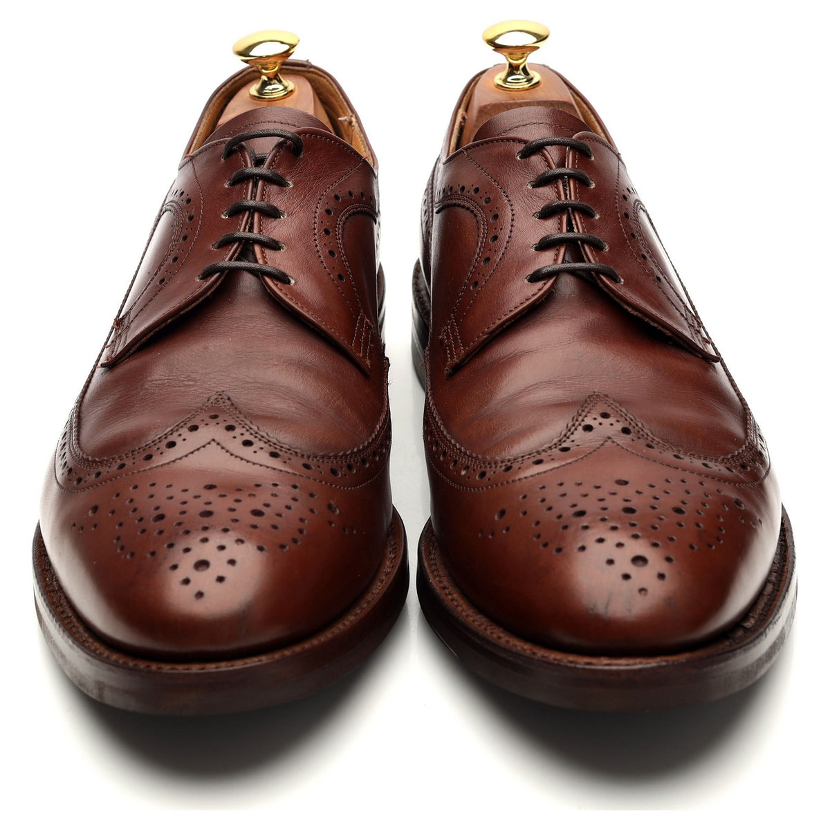 &#39;Chigwell&#39; Brown Leather Derby Brogue UK 10