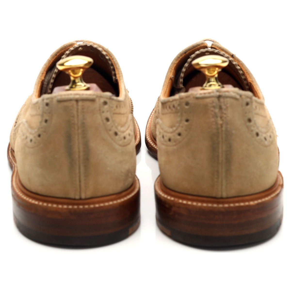 &#39;Bourton&#39; Beige Suede Derby Brogue UK 9