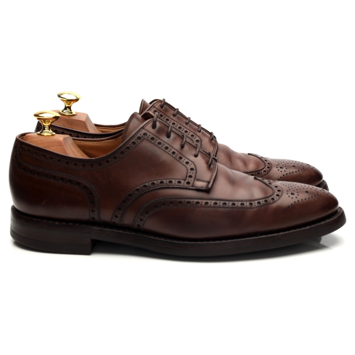 &#39;Swansea&#39; Dark Brown Leather Derby Brogue UK 8 E