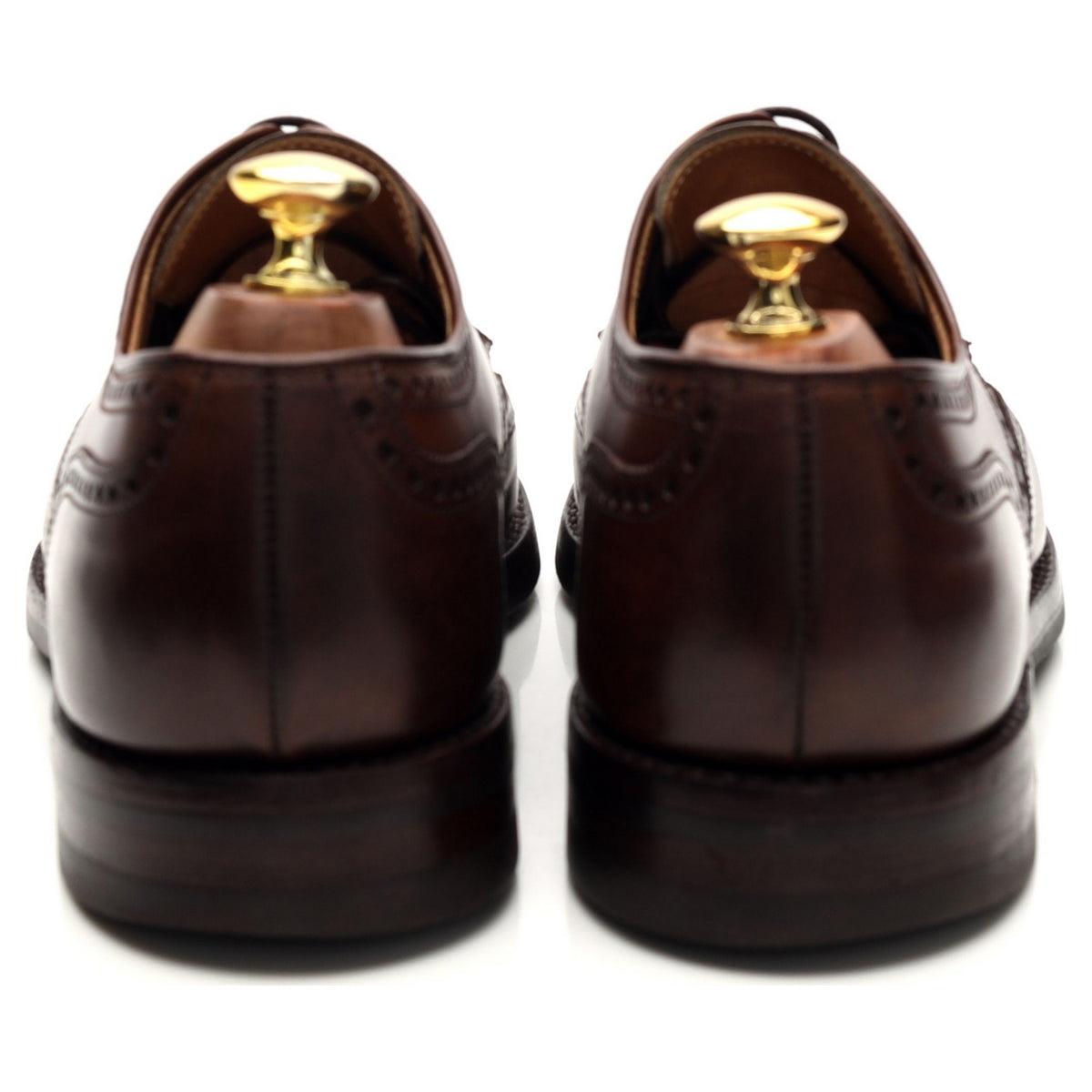 &#39;Swansea&#39; Dark Brown Leather Derby Brogue UK 8 E