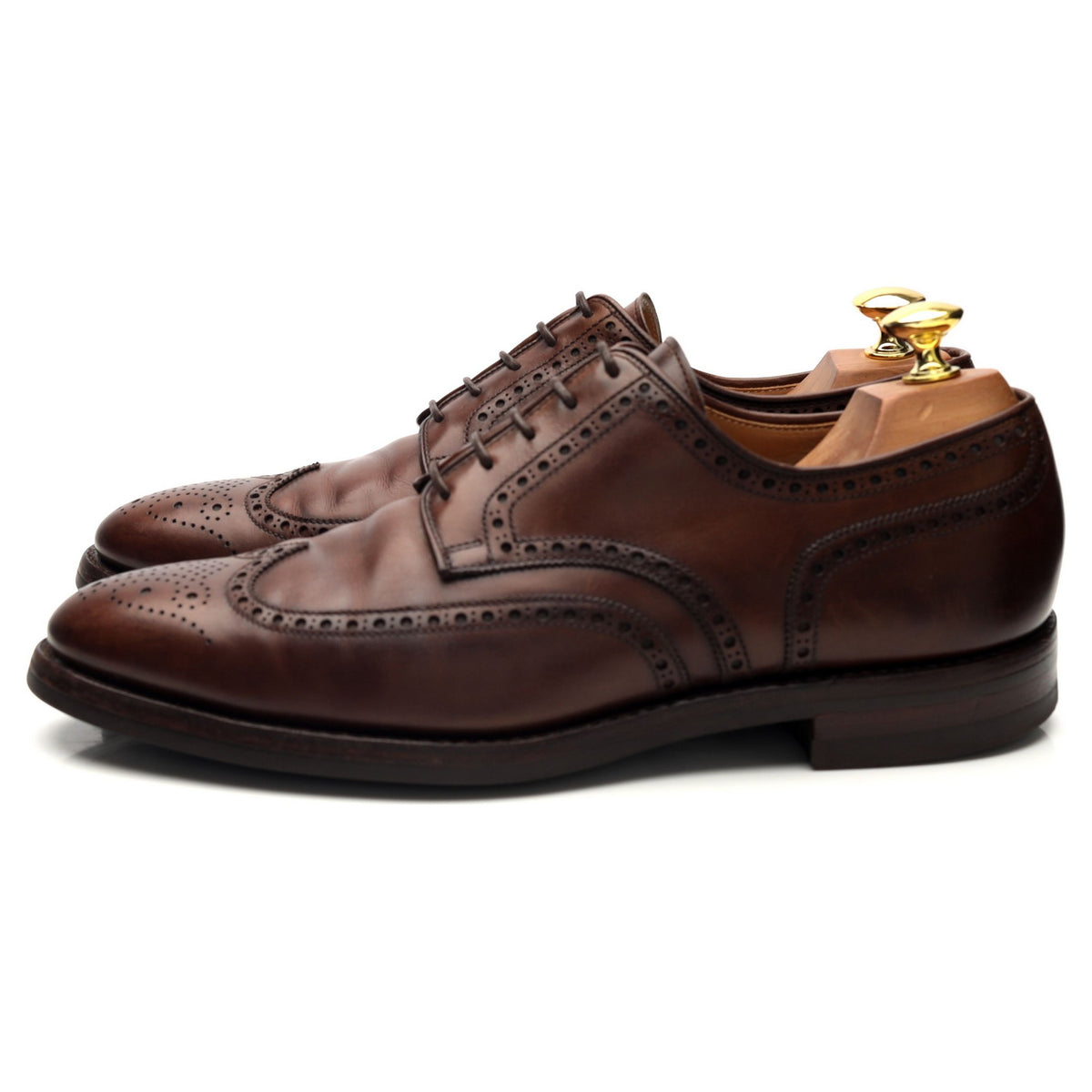 &#39;Swansea&#39; Dark Brown Leather Derby Brogue UK 8 E