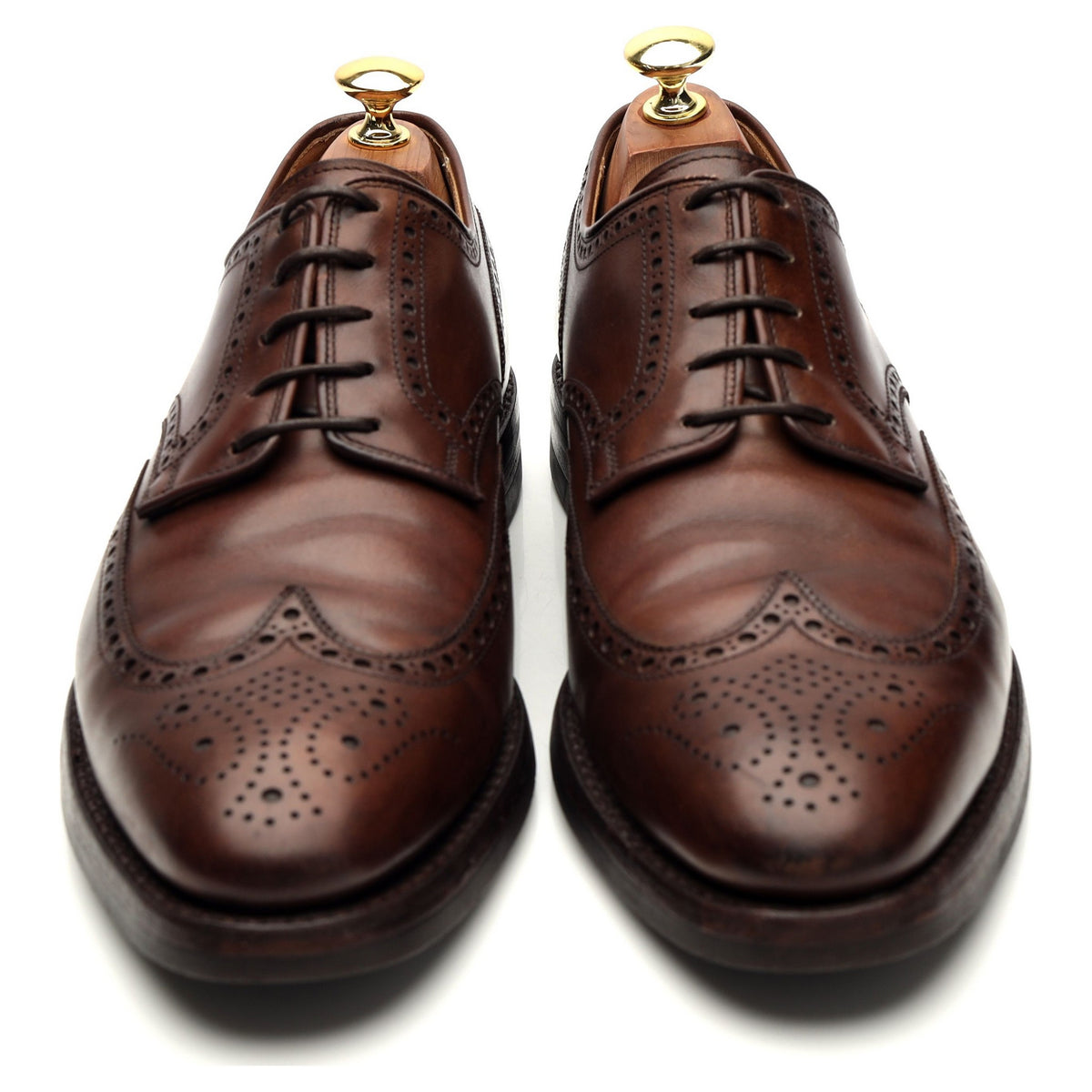 &#39;Swansea&#39; Dark Brown Leather Derby Brogue UK 8 E