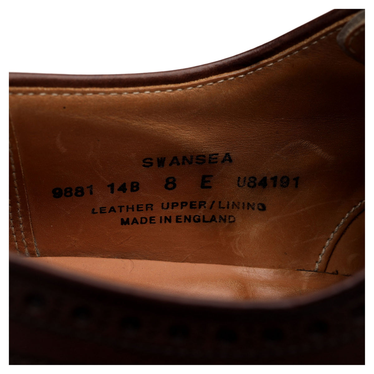 &#39;Swansea&#39; Dark Brown Leather Derby Brogue UK 8 E