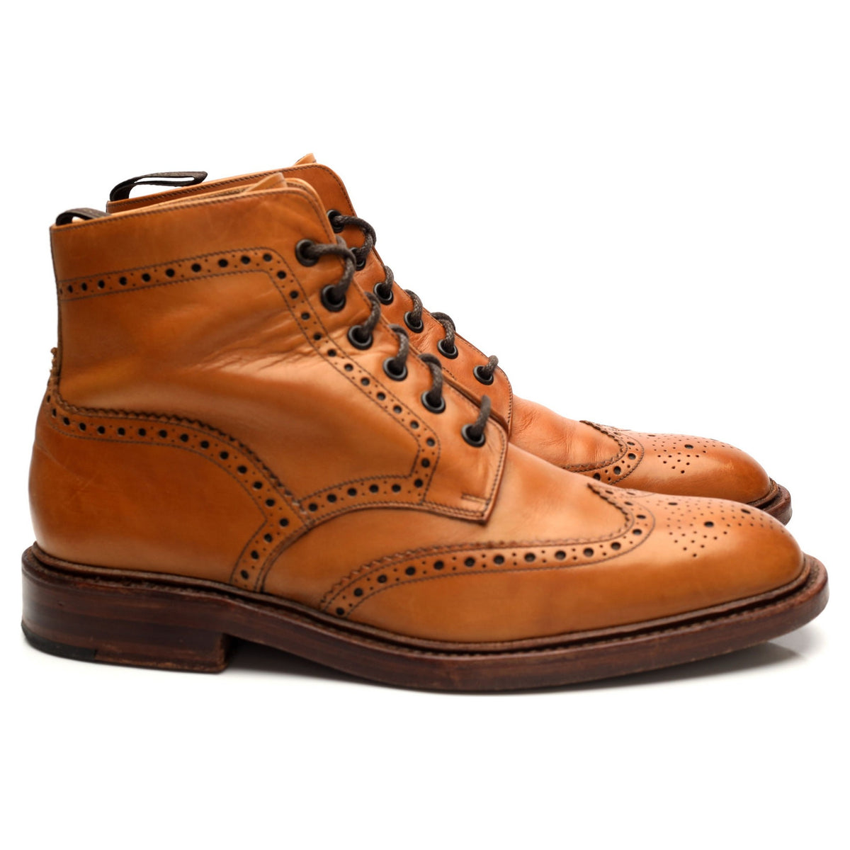 1880 &#39;Burford&#39; Tan Brown Brogue Boot UK 8 F