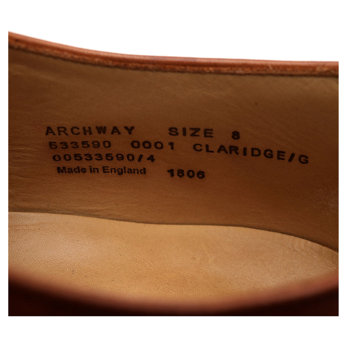 &#39;Archway&#39; Tan Brown Leather Oxford UK 8 G