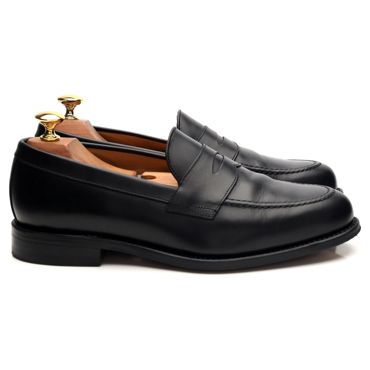 &#39;9628&#39; Black Leather Loafer UK 6.5