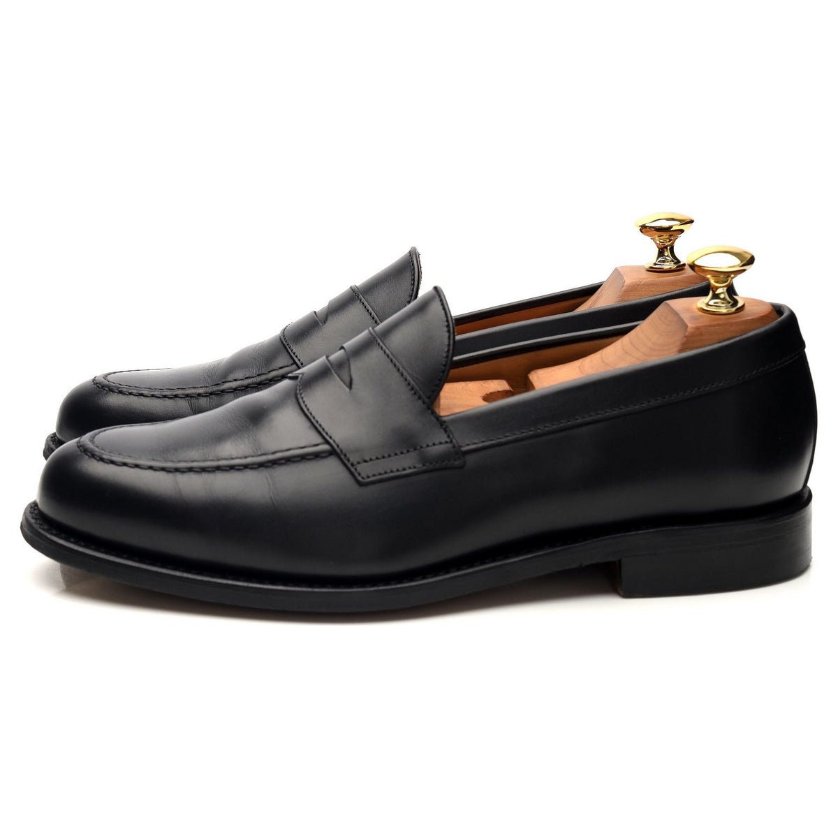 &#39;9628&#39; Black Leather Loafer UK 6.5