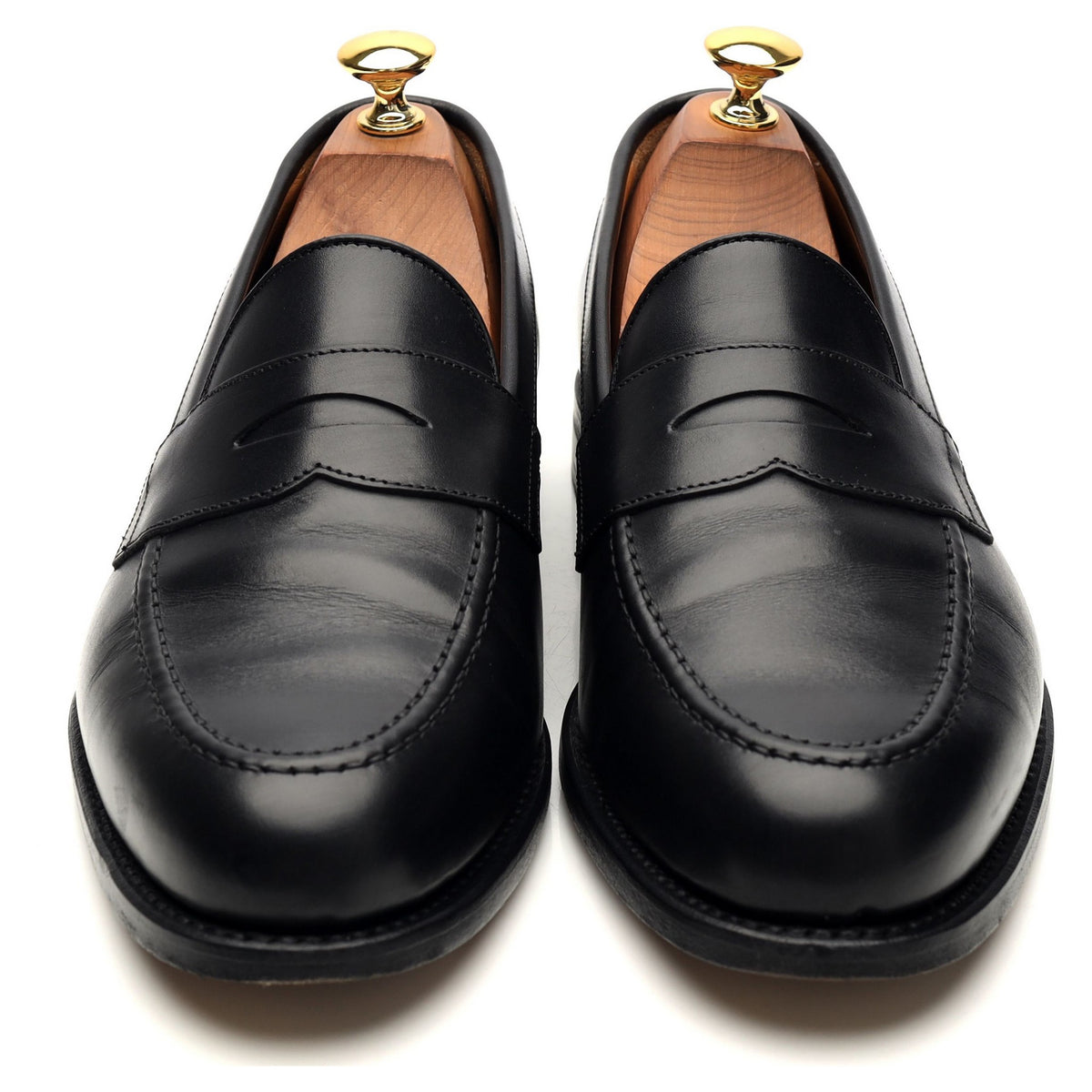 &#39;9628&#39; Black Leather Loafer UK 6.5