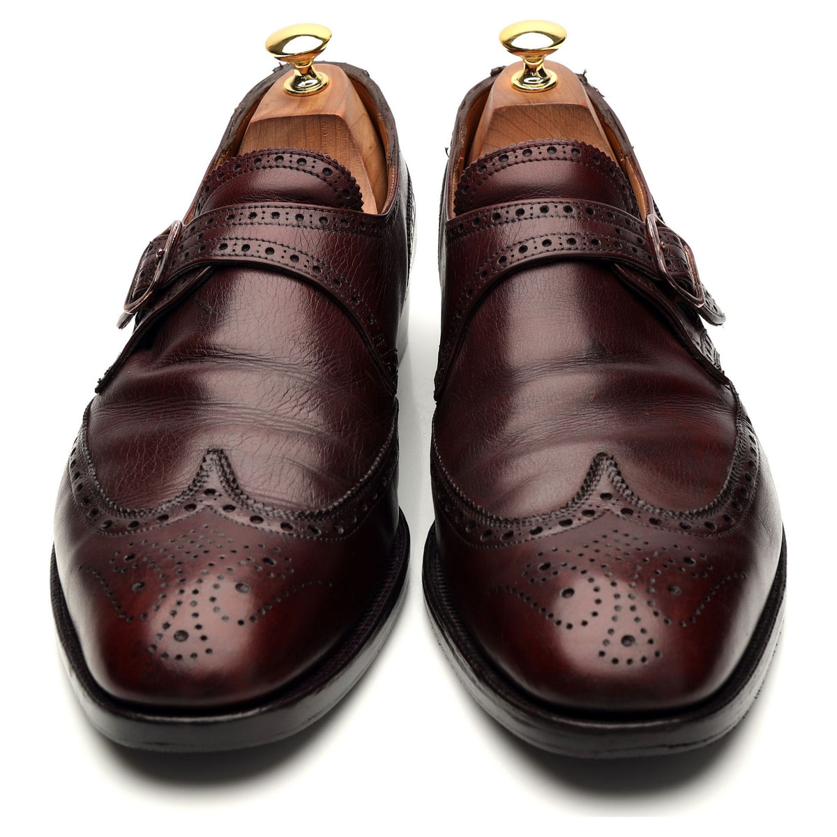 New &amp; Lingwood Burgundy Leather Monk Strap UK 10.5 E