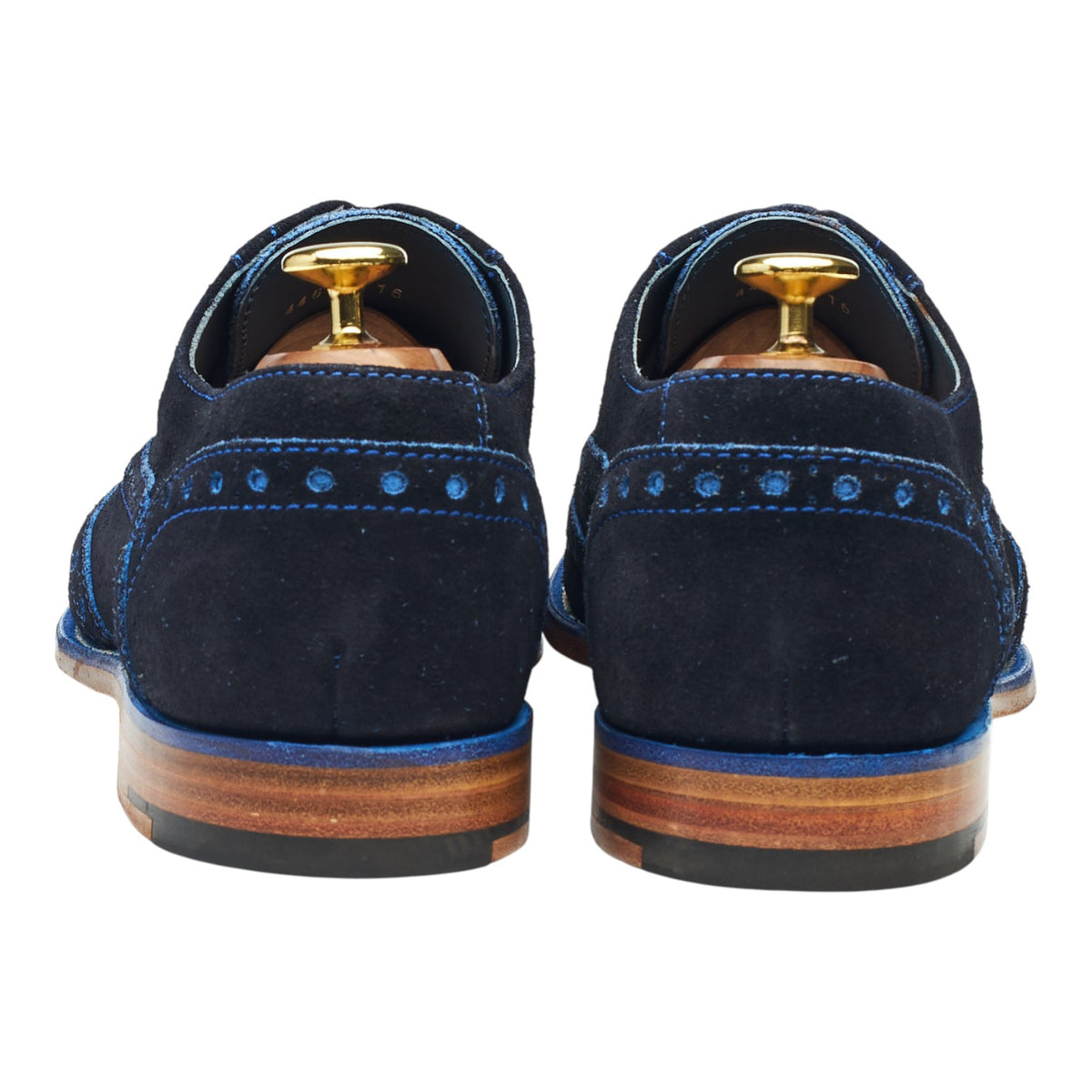 'Liffey' Navy Blue Nubuck Leather Oxford Brogues UK 8 F