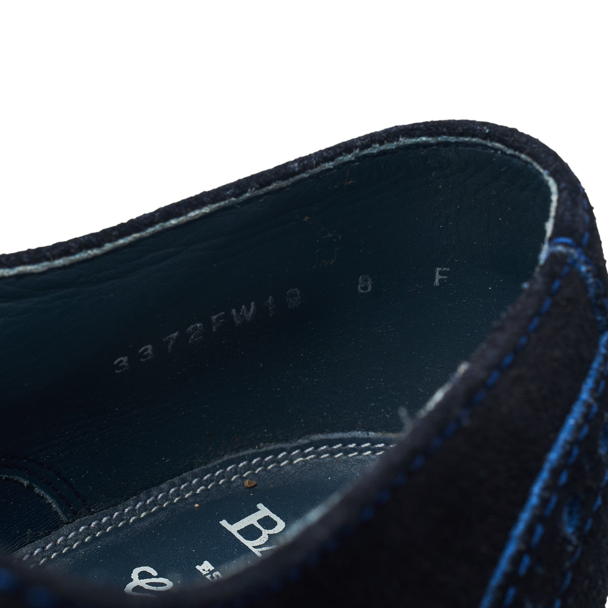 'Liffey' Navy Blue Nubuck Leather Oxford Brogues UK 8 F