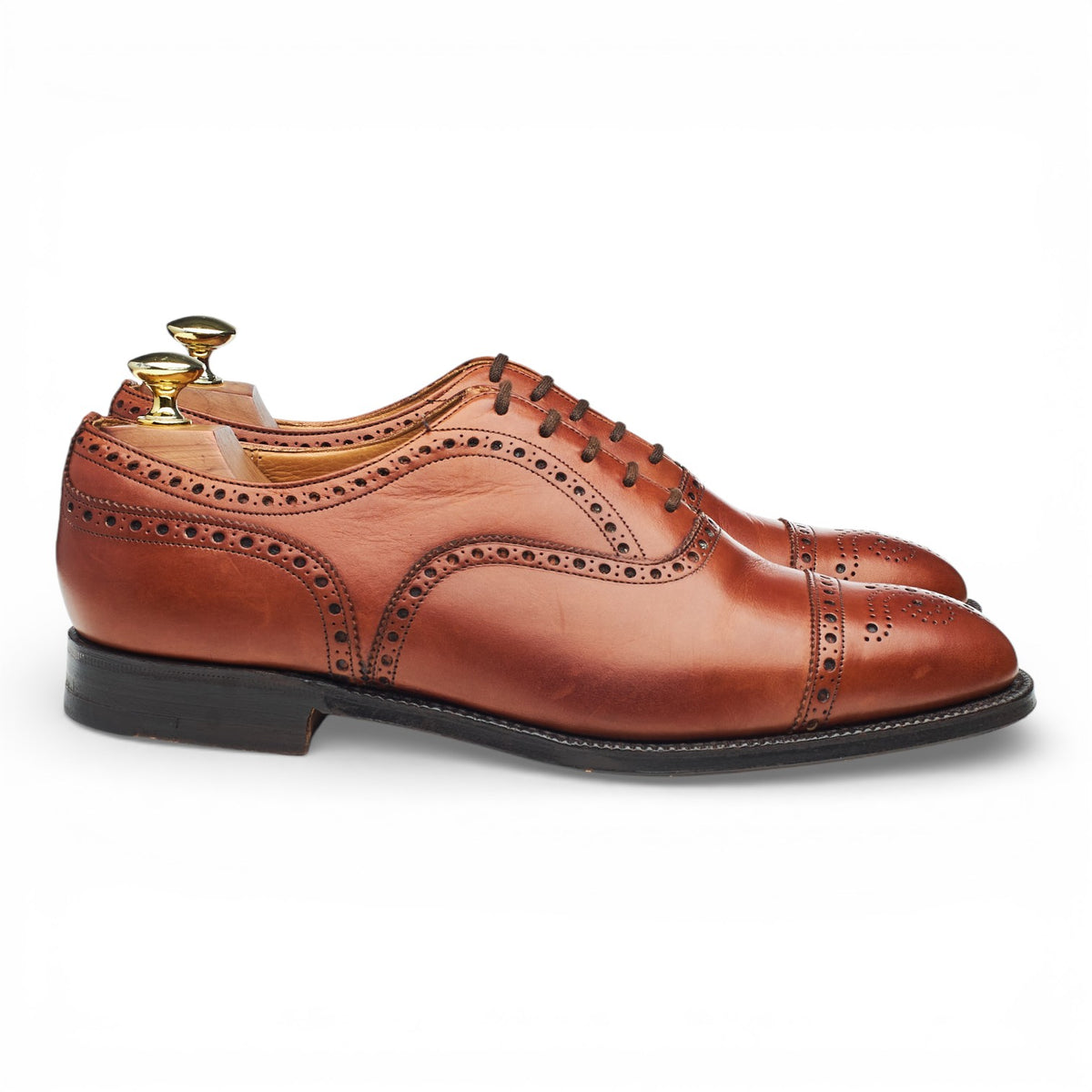 'Perth' Tan Brown Leather Oxford Brogues UK 8 F