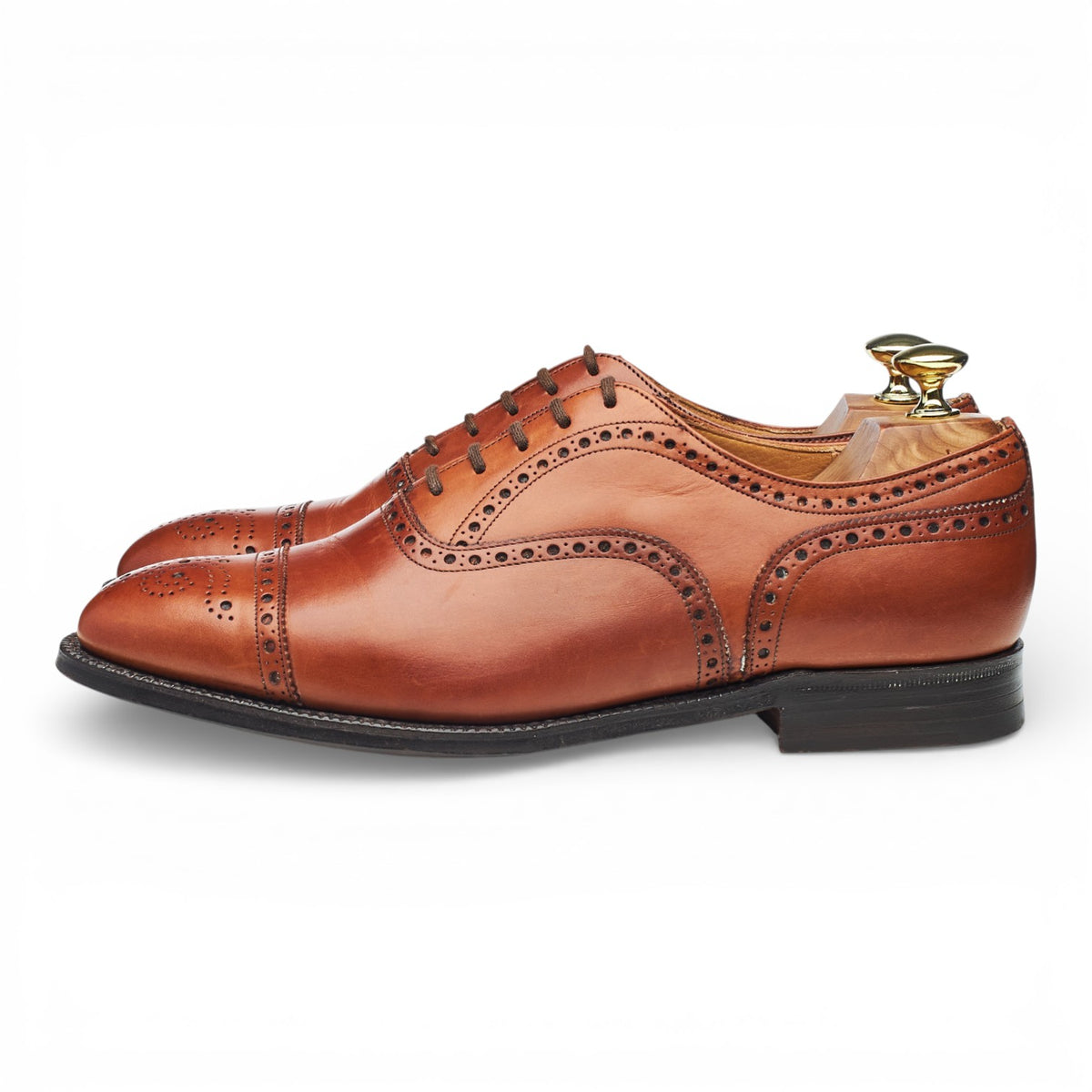 'Perth' Tan Brown Leather Oxford Brogues UK 8 F
