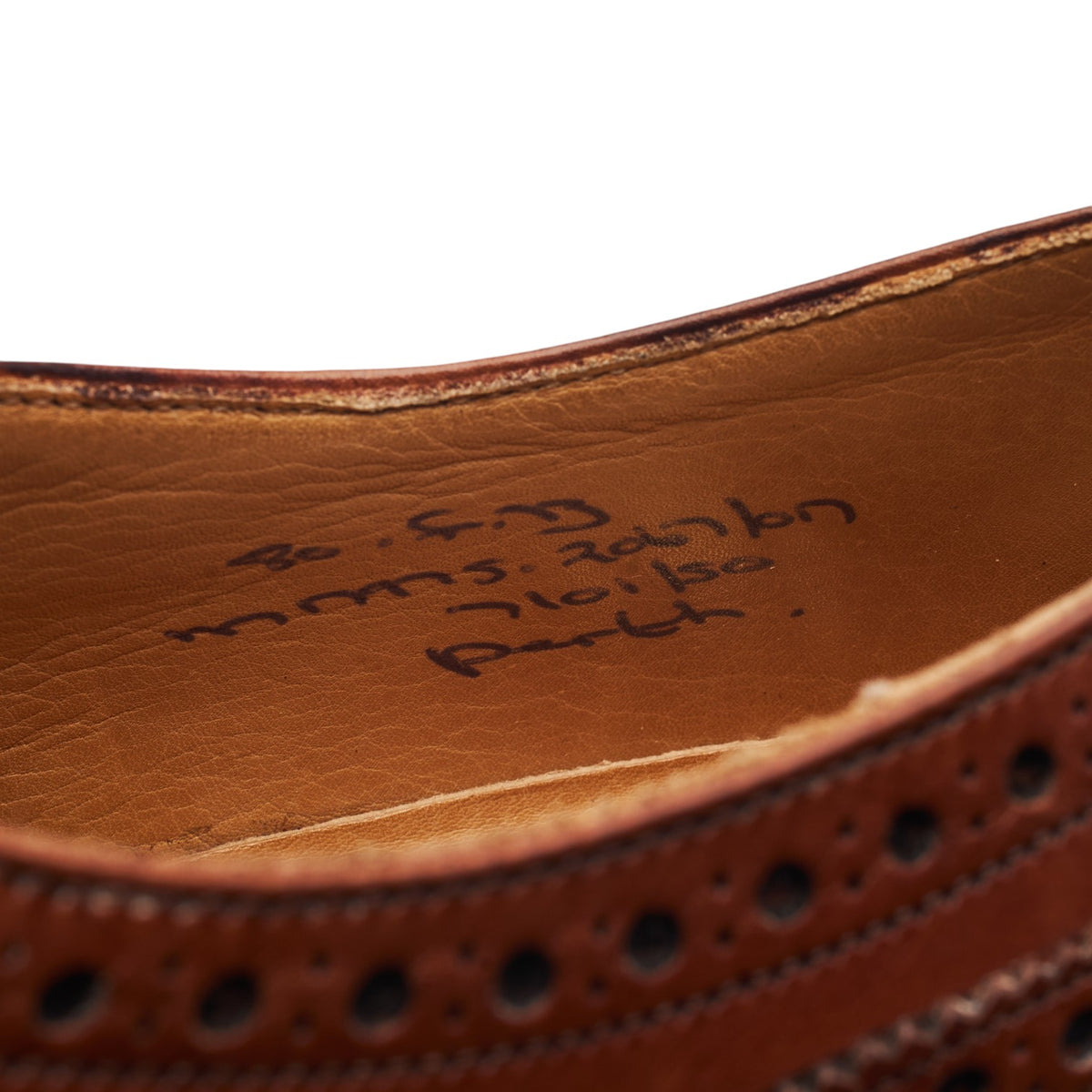 'Perth' Tan Brown Leather Oxford Brogues UK 8 F