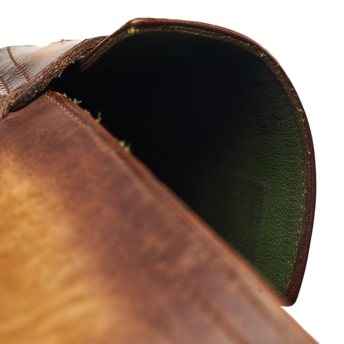 'Andy' Tan Brown Patina Leather Loafers UK 6