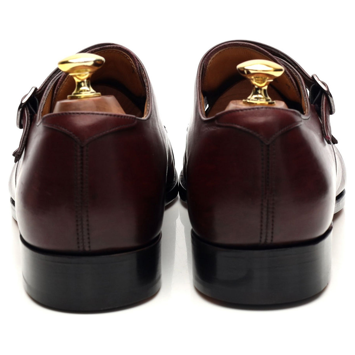 &#39;Ledstone&#39; Burgundy Leather Double Monk Strap UK 8.5 F