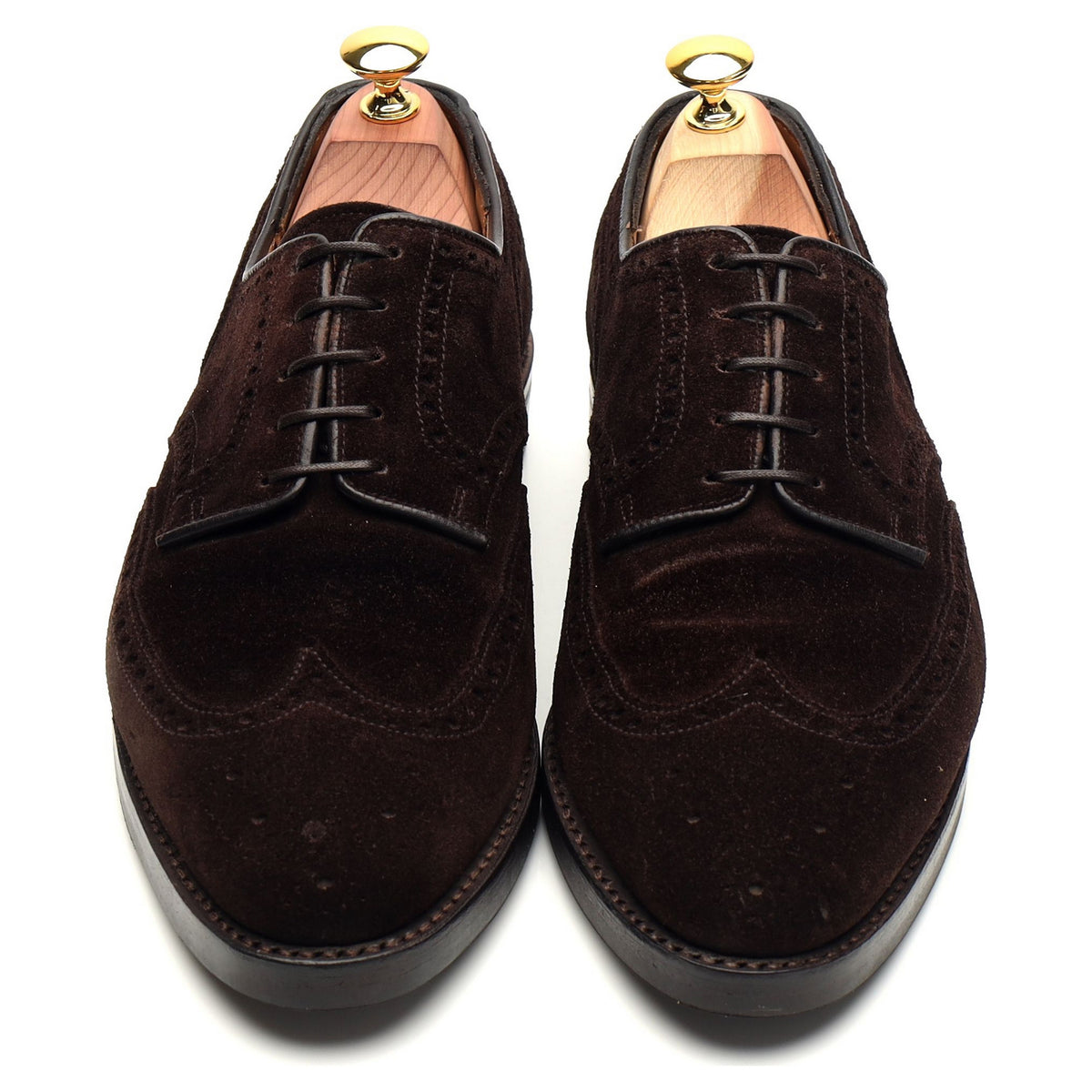 &#39;Swansea&#39; Dark Brown Suede Derby Brogues UK 7.5 E