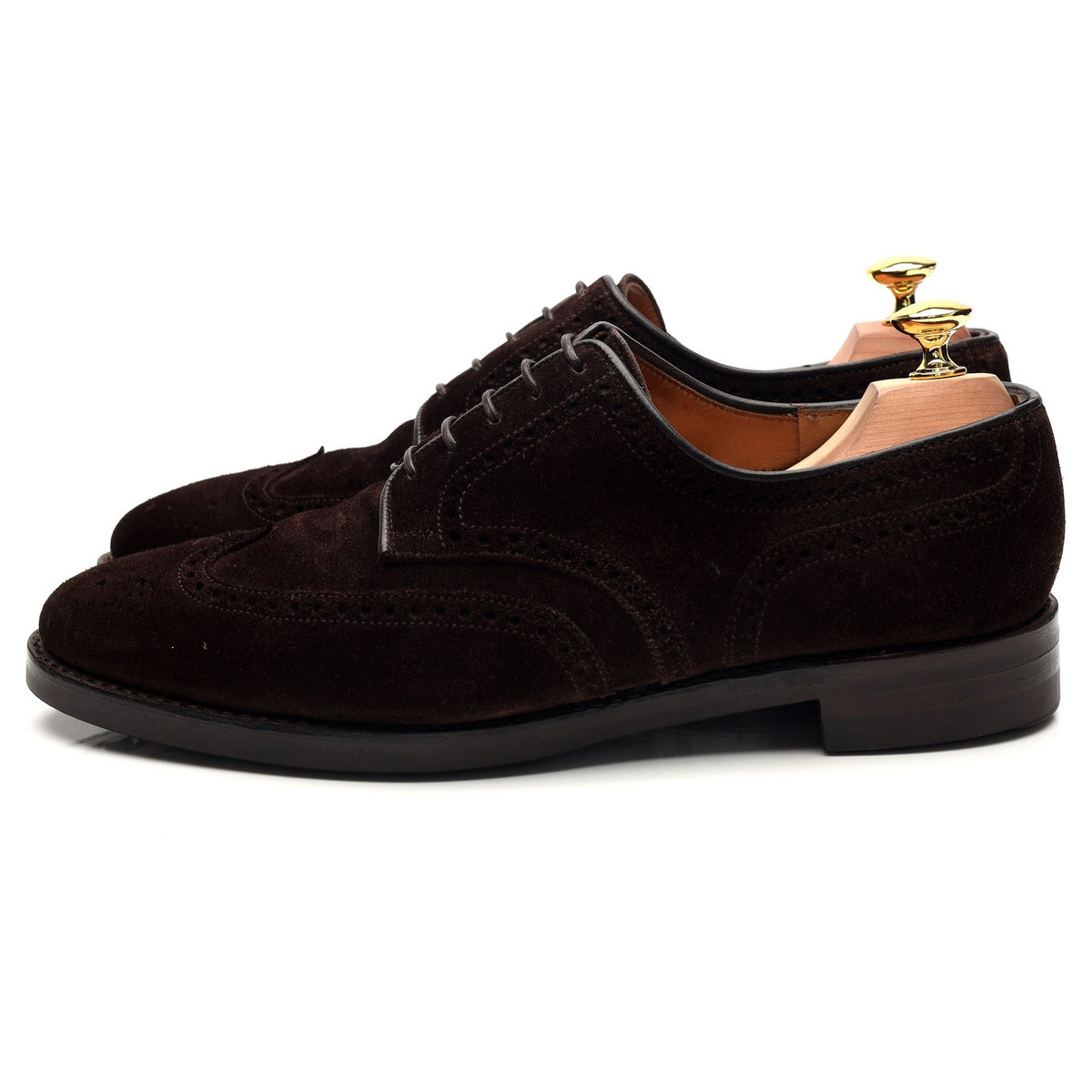 &#39;Swansea&#39; Dark Brown Suede Derby Brogues UK 7.5 E