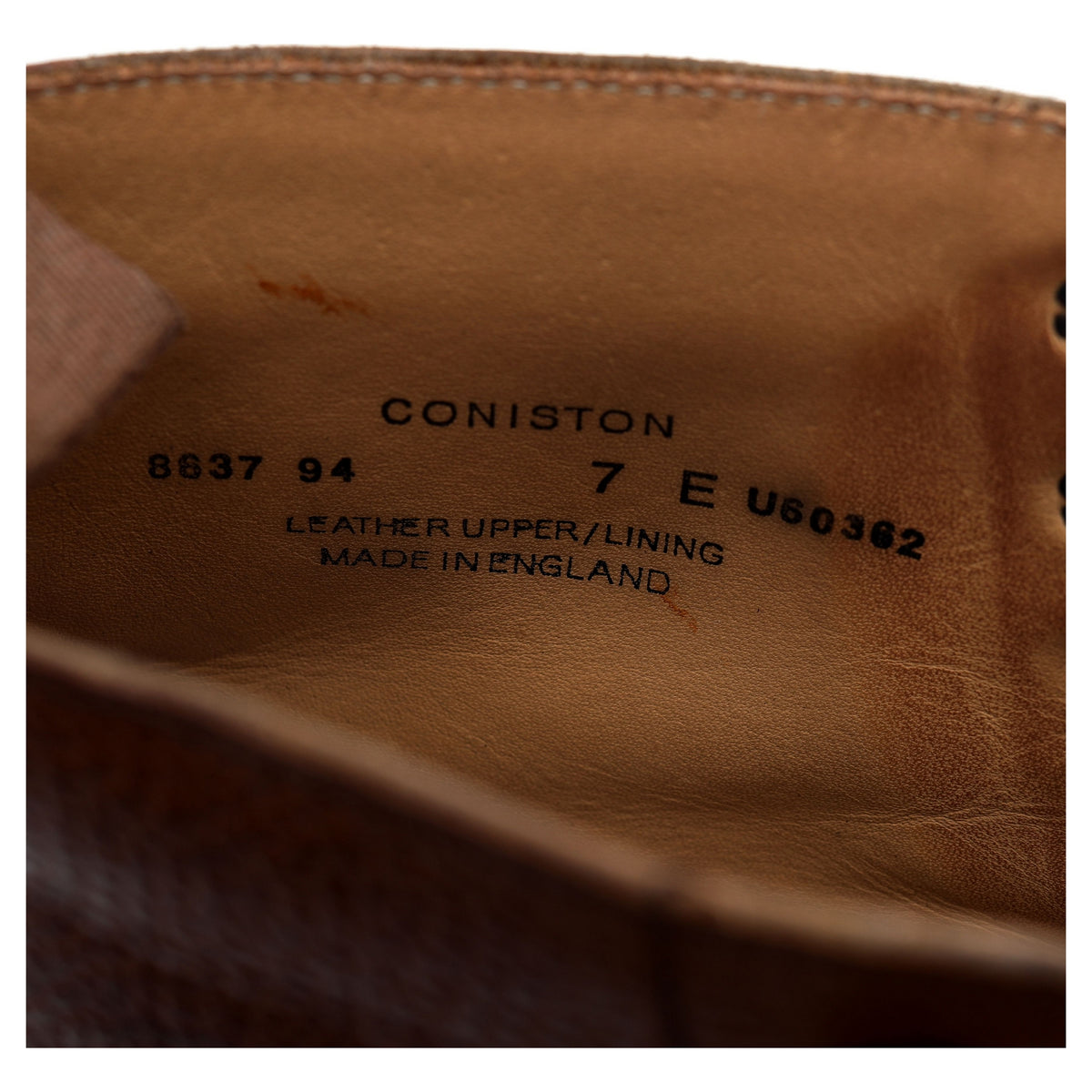 &#39;Coniston&#39; Tan Brown Grain Leather Boots UK 7 E