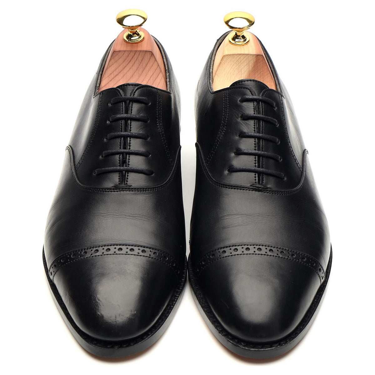 &#39;Philip II&#39; Black Leather Oxford UK 7 E