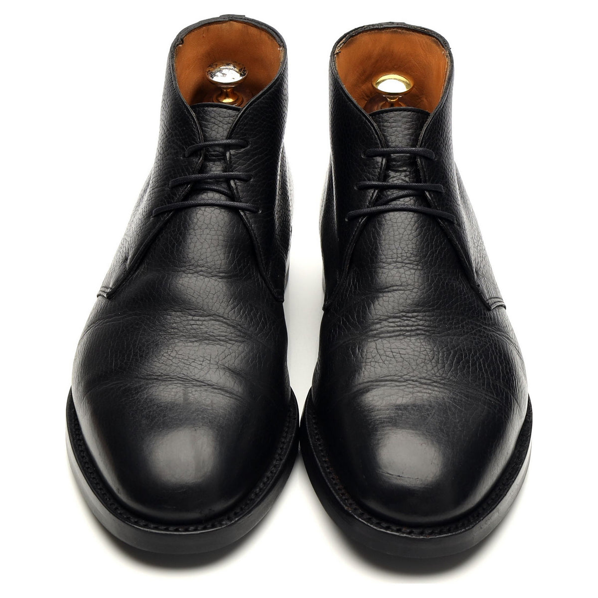 &#39;Chiltern&#39; Black Grain Leather Chukka Boots UK 10.5 EE