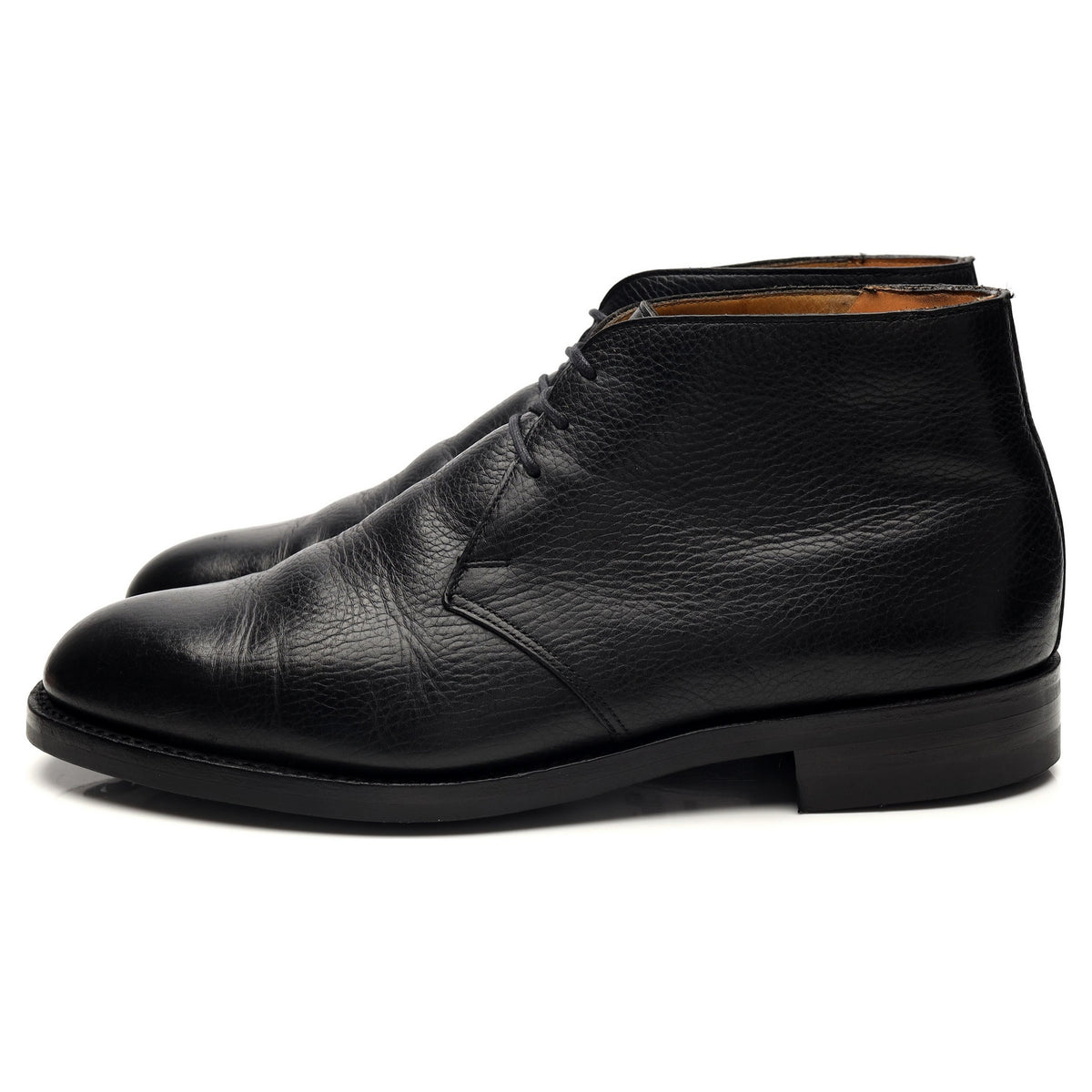 &#39;Chiltern&#39; Black Grain Leather Chukka Boots UK 10.5 EE