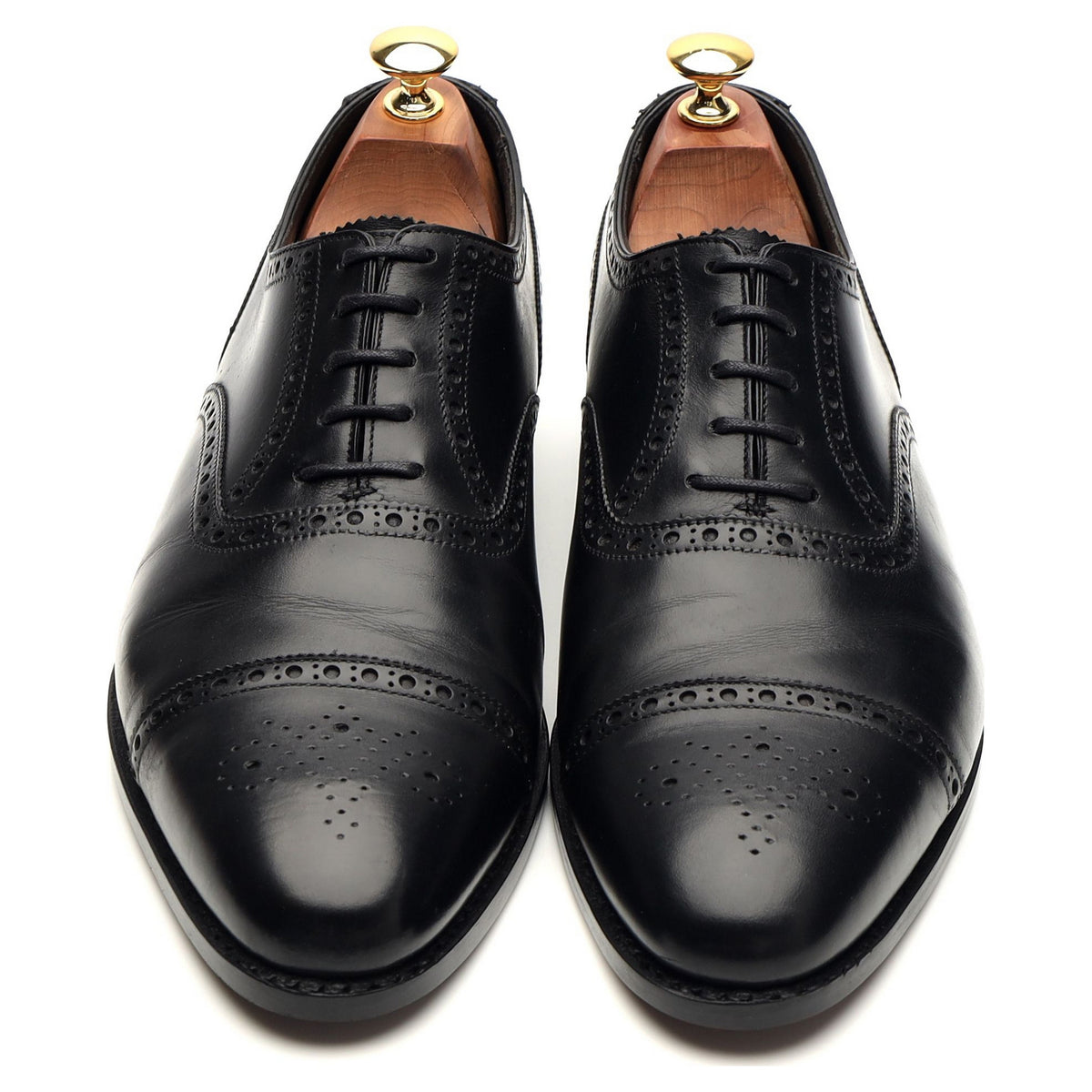 &#39;Barrington 2&#39; Black Leather Oxford Brogues UK 9 E