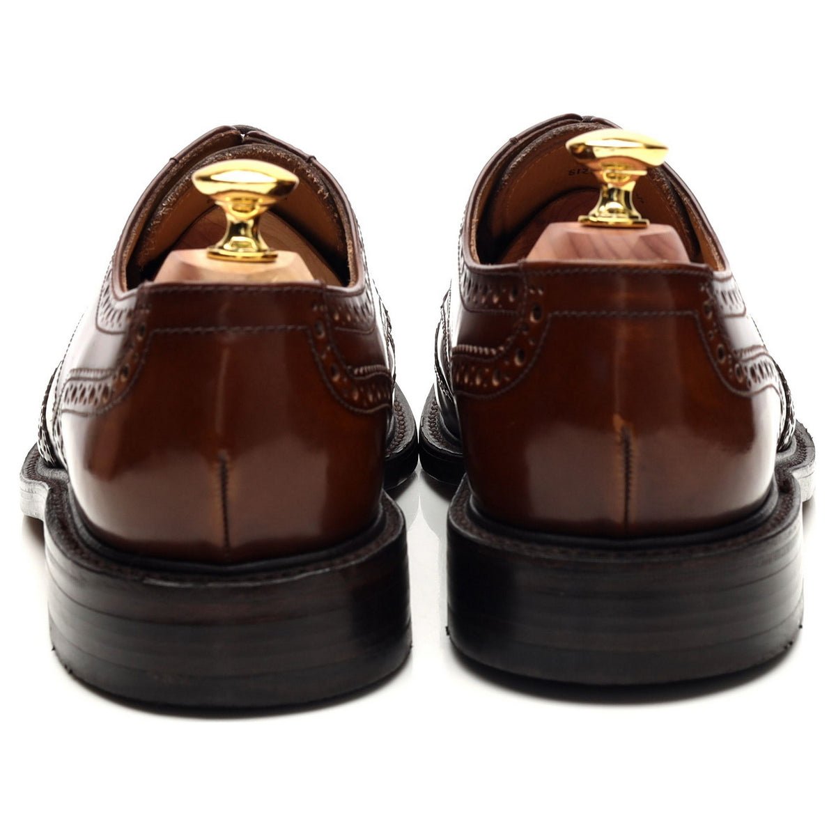 &#39;Hoxton&#39; Tan Brown Leather Derby Brogues UK 7.5 F