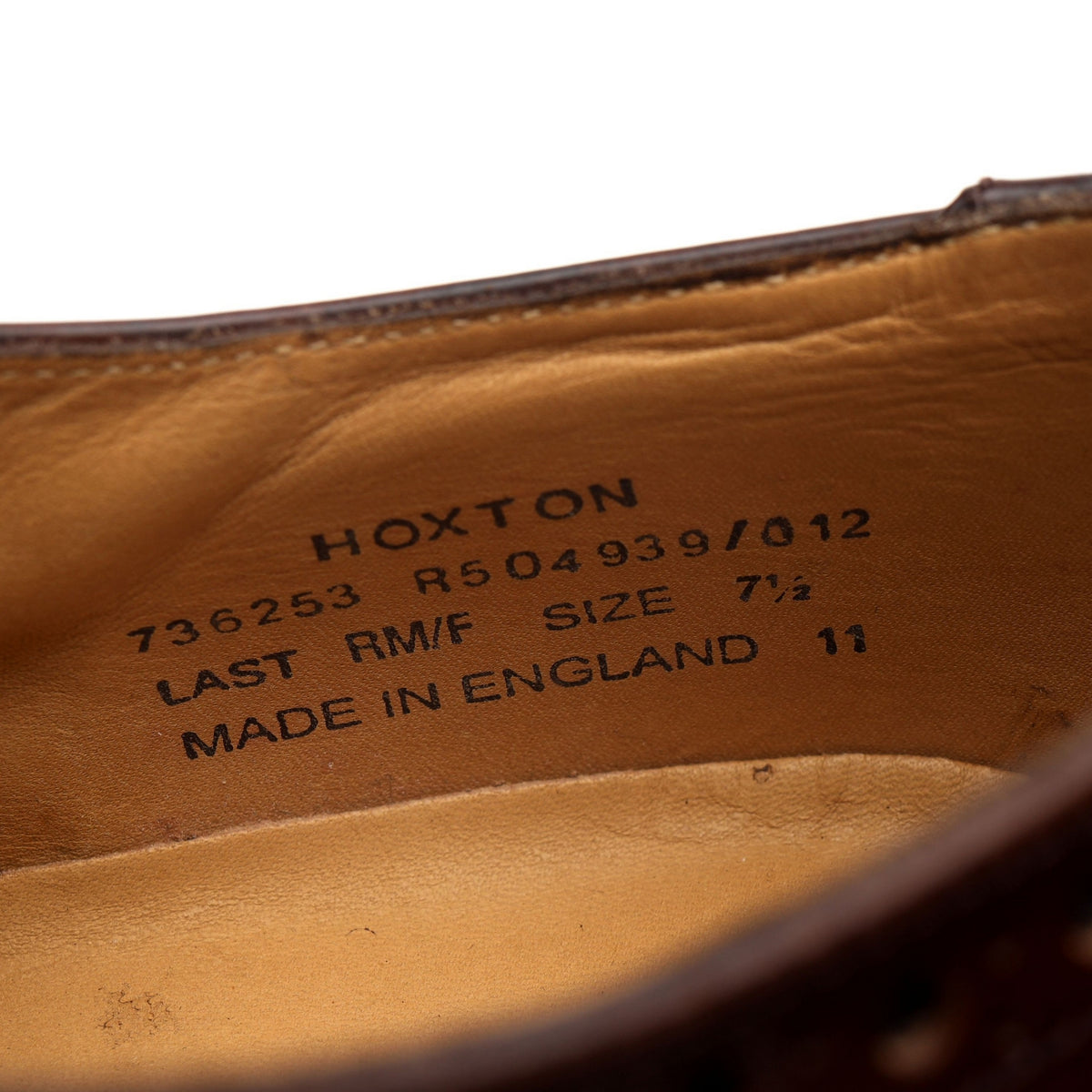 &#39;Hoxton&#39; Tan Brown Leather Derby Brogues UK 7.5 F