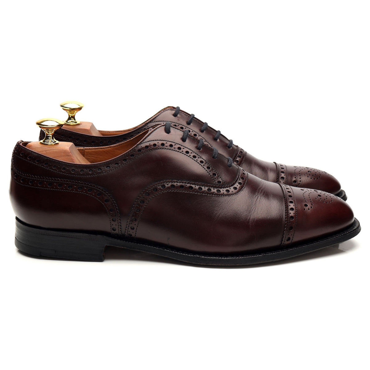 &#39;Diplomat&#39; Burgundy Leather Oxford Brogues UK 8.5 F