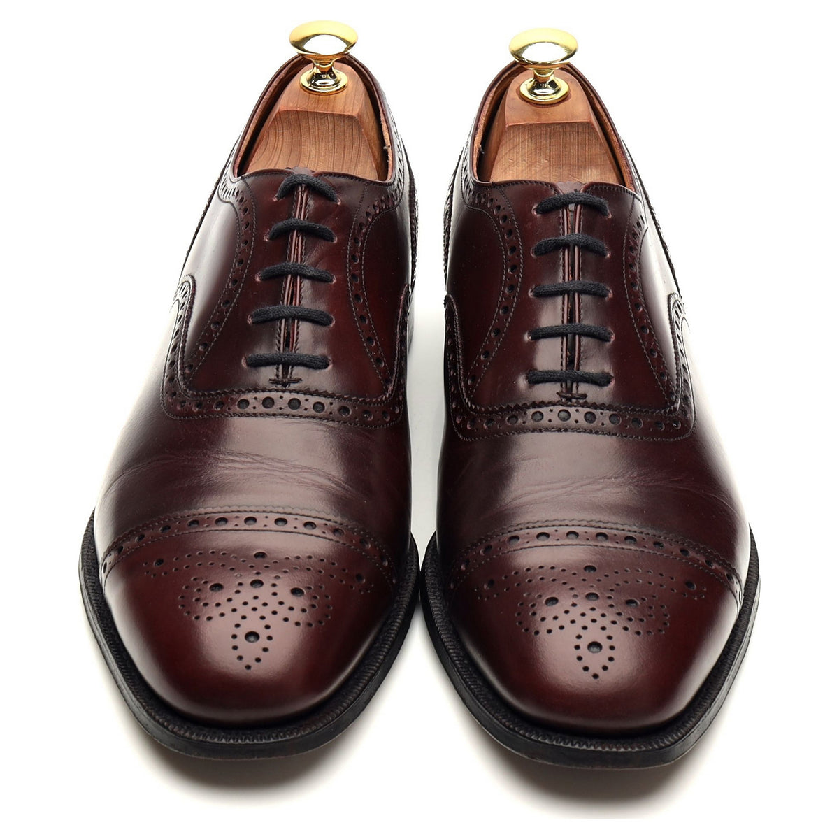 &#39;Diplomat&#39; Burgundy Leather Oxford Brogues UK 8.5 F