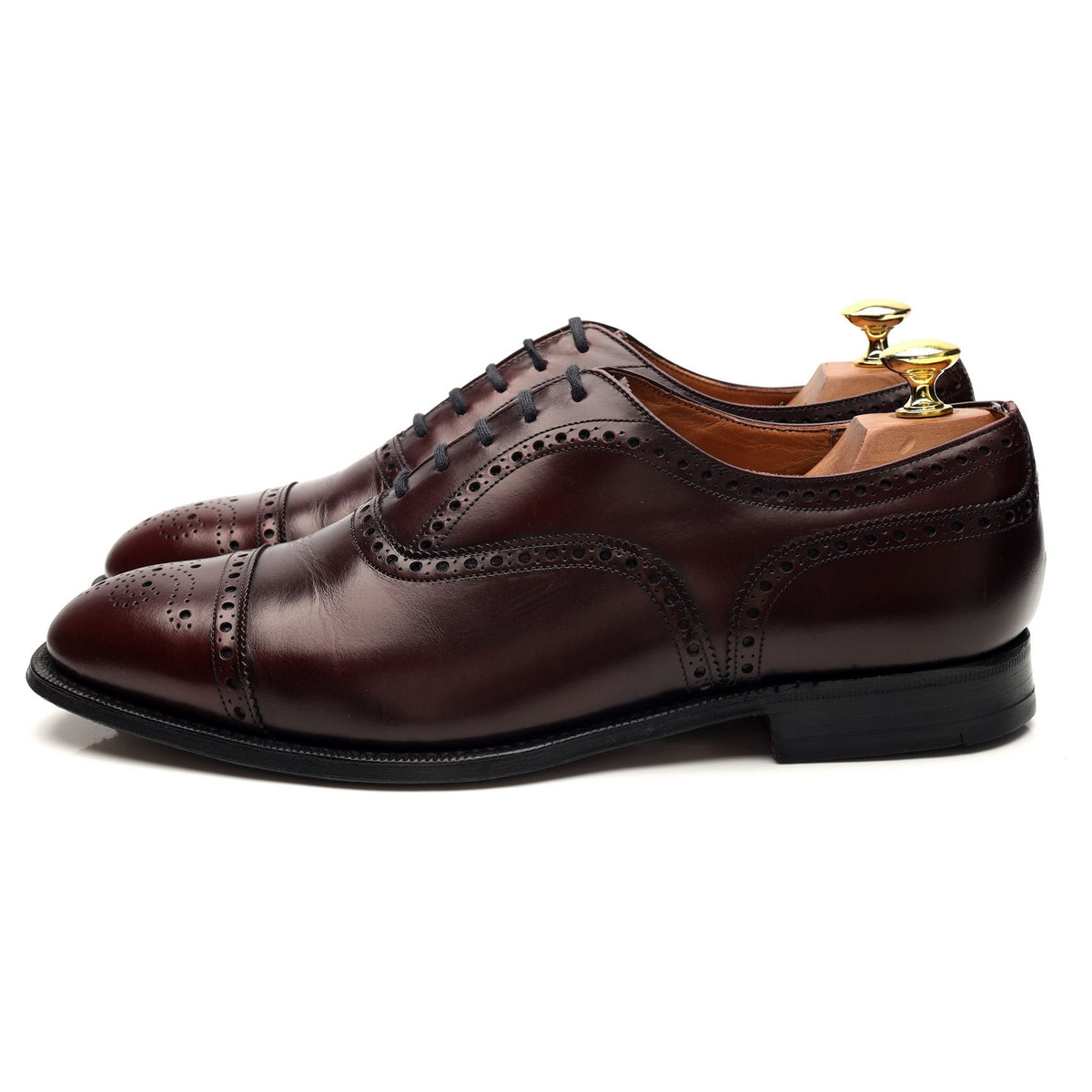 &#39;Diplomat&#39; Burgundy Leather Oxford Brogues UK 8.5 F