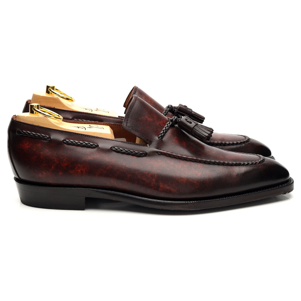 &#39;Eskapa&#39; Brown Museum Leather Tassel Loafers UK 7.5 E