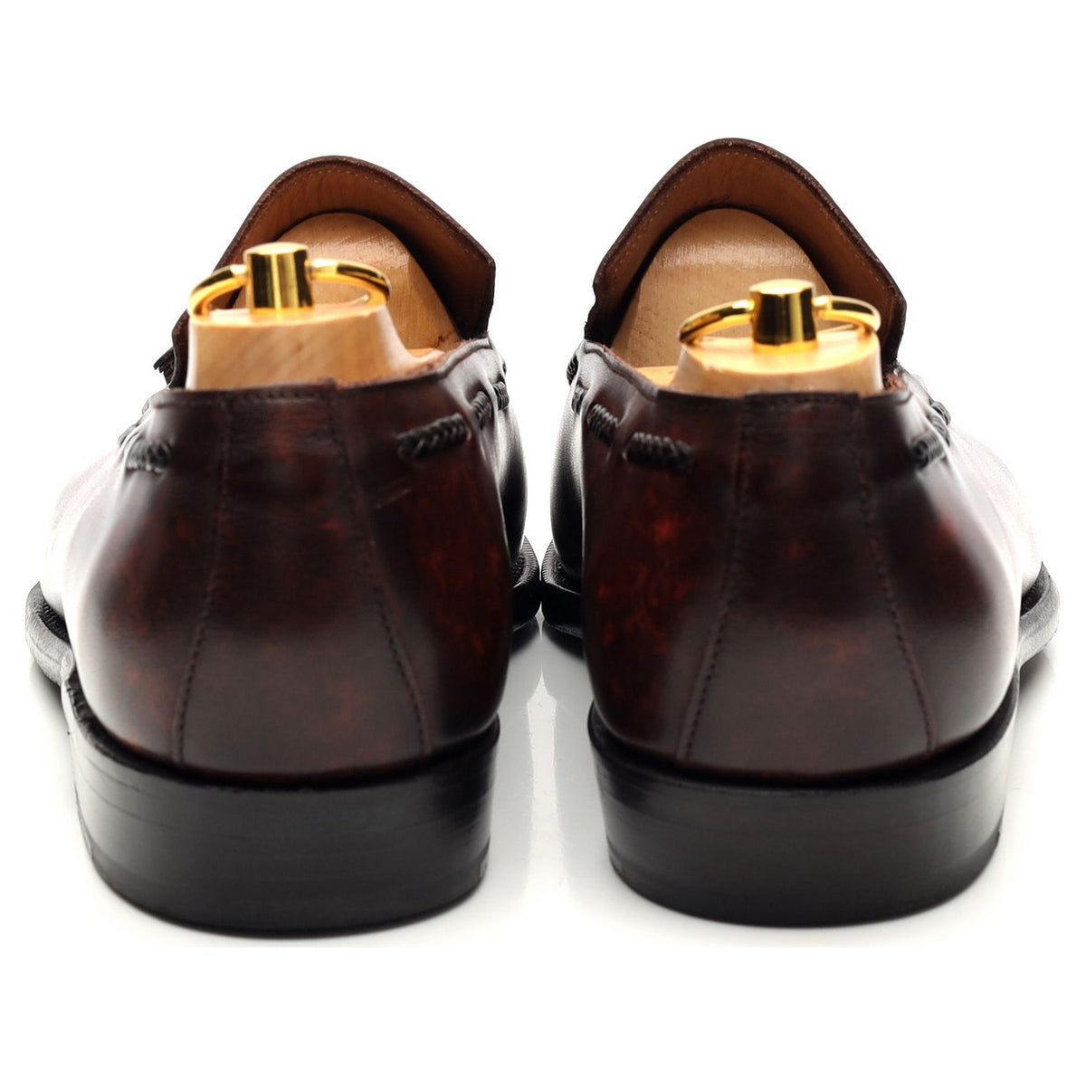 &#39;Eskapa&#39; Brown Museum Leather Tassel Loafers UK 7.5 E