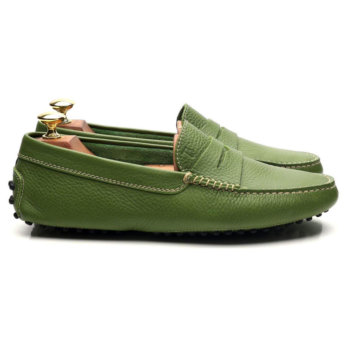 Gommino Green Leather Driving Loafers UK 7