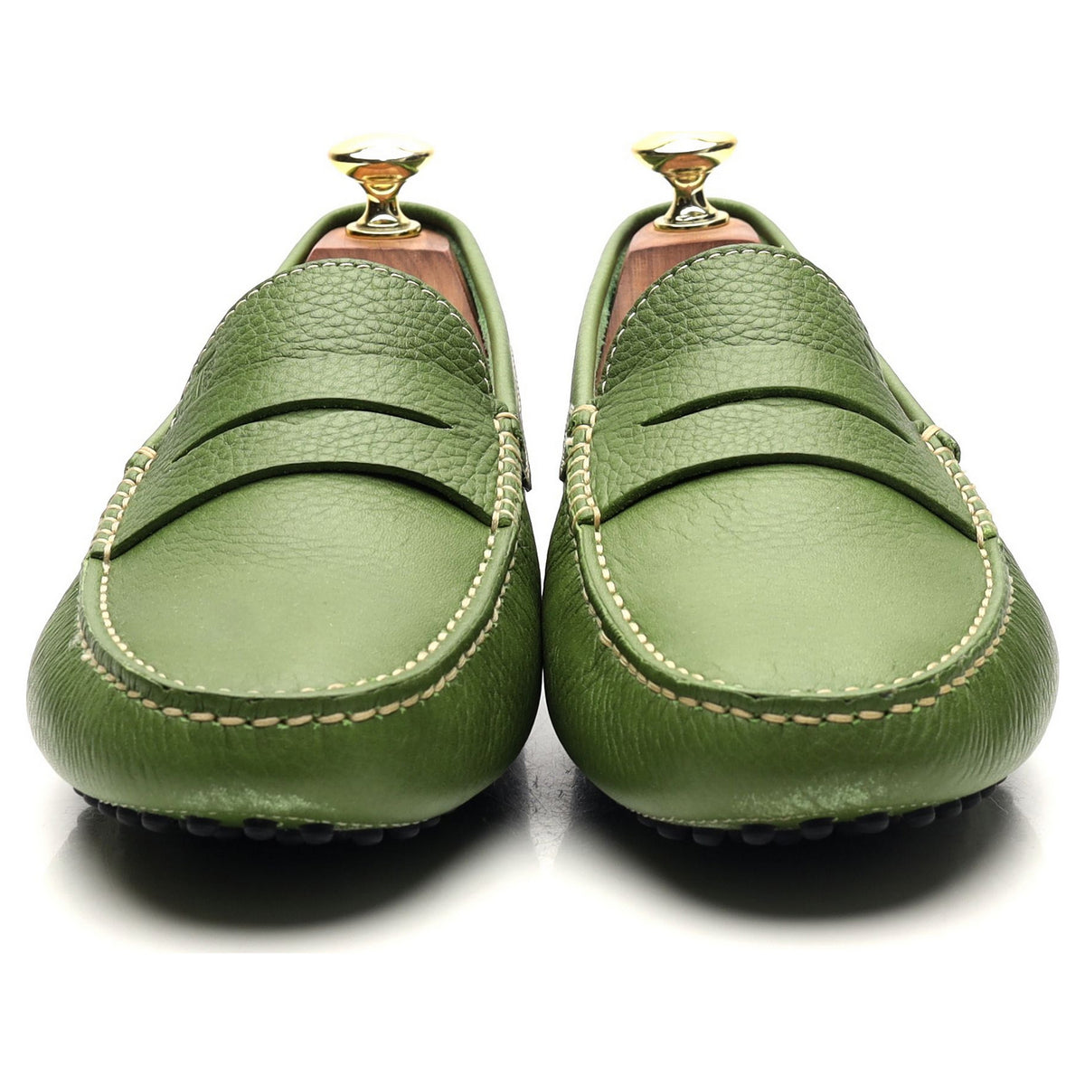 Gommino Green Leather Driving Loafers UK 7