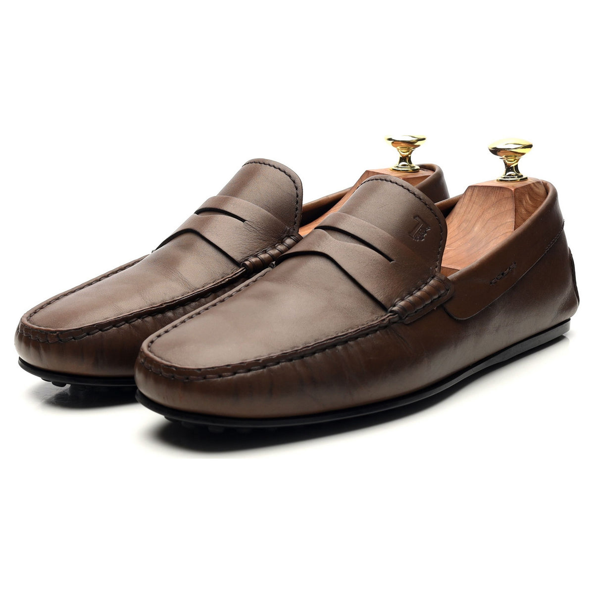 Gommino Brown Leather Driving Loafers UK 7